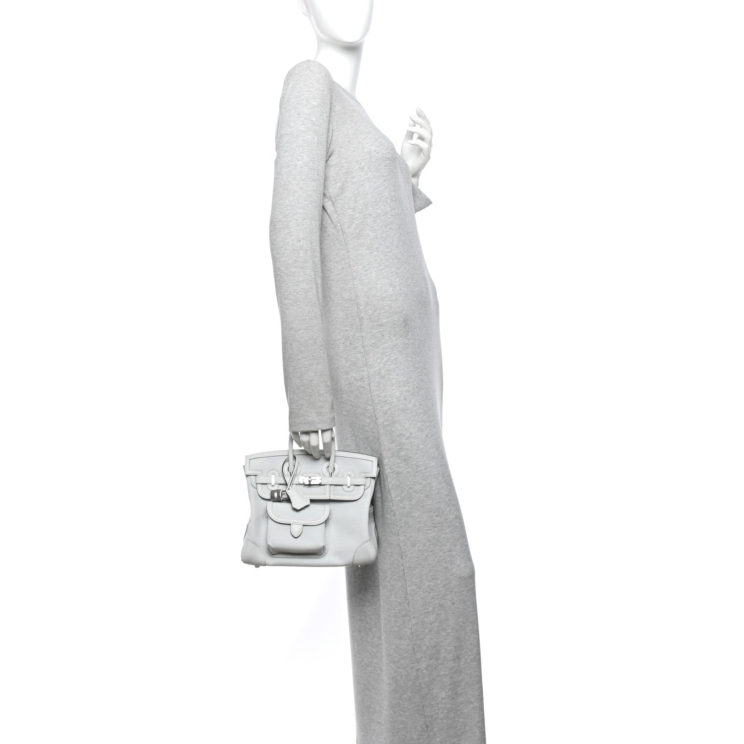 Toile Goeland Swift Cargo Birkin 25 Gris Platine — view 2