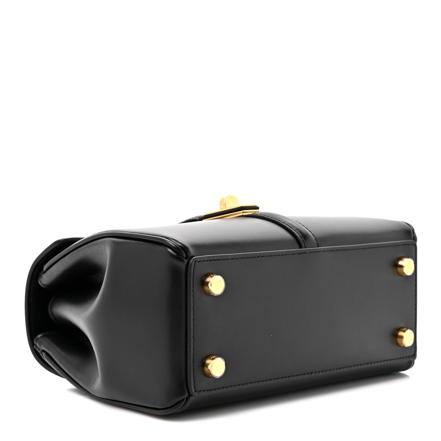 Satinated Calfskin Mini 16 Top Handle Bag Black — view 4