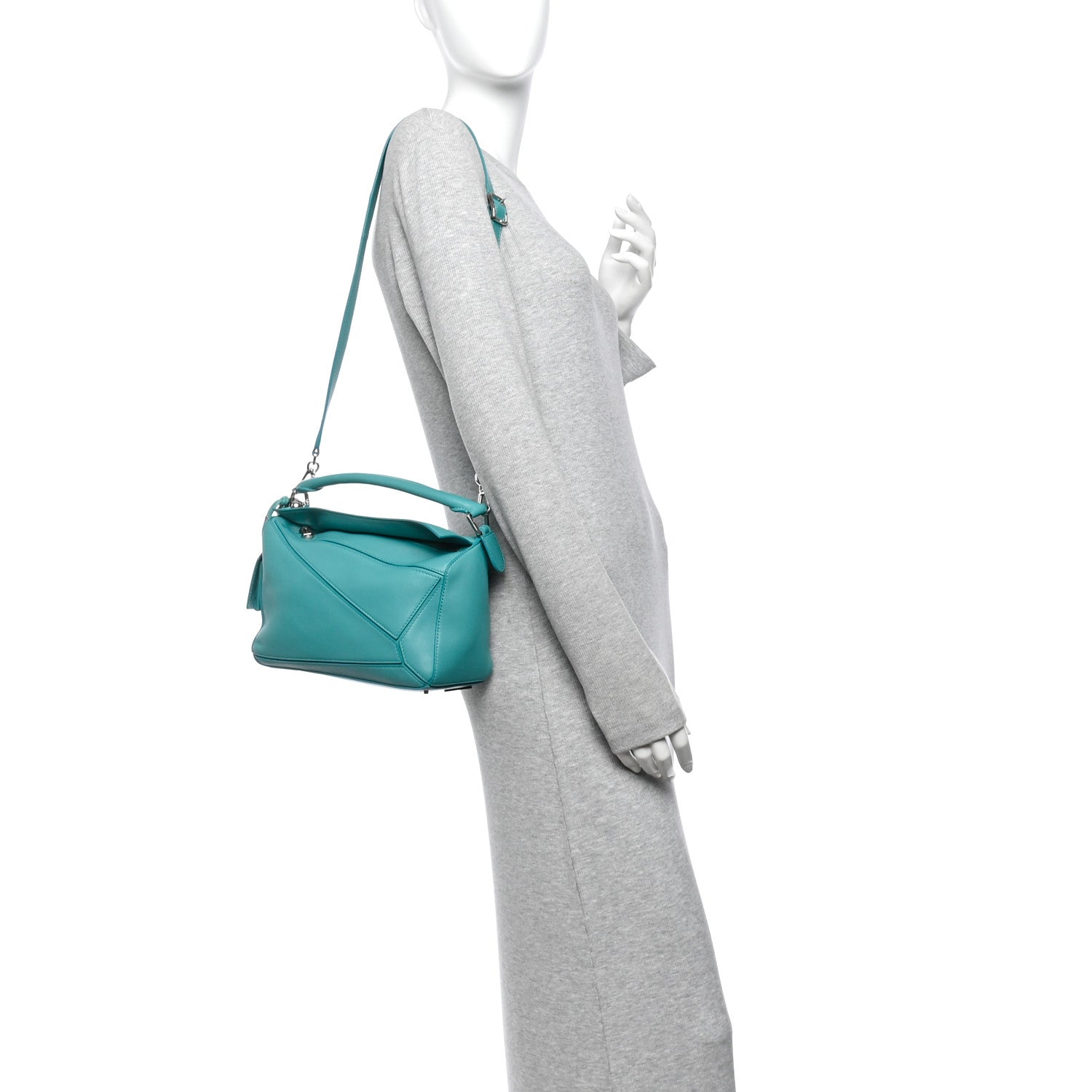 Nappa Lambskin Small Featherlight Puzzle Bag Aquamarine — view 2