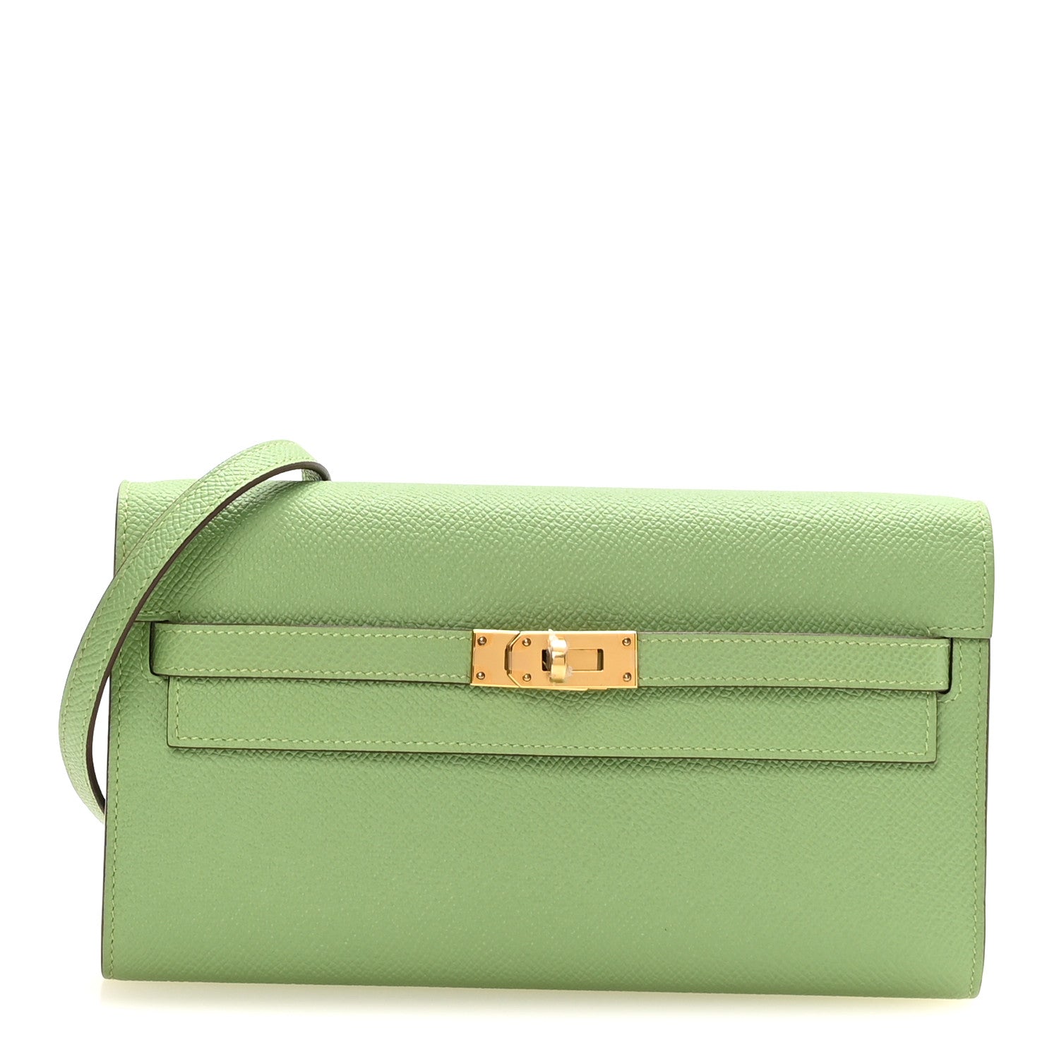 Epsom Verso Kelly Wallet To Go  Vert Criquet Bleu Brume