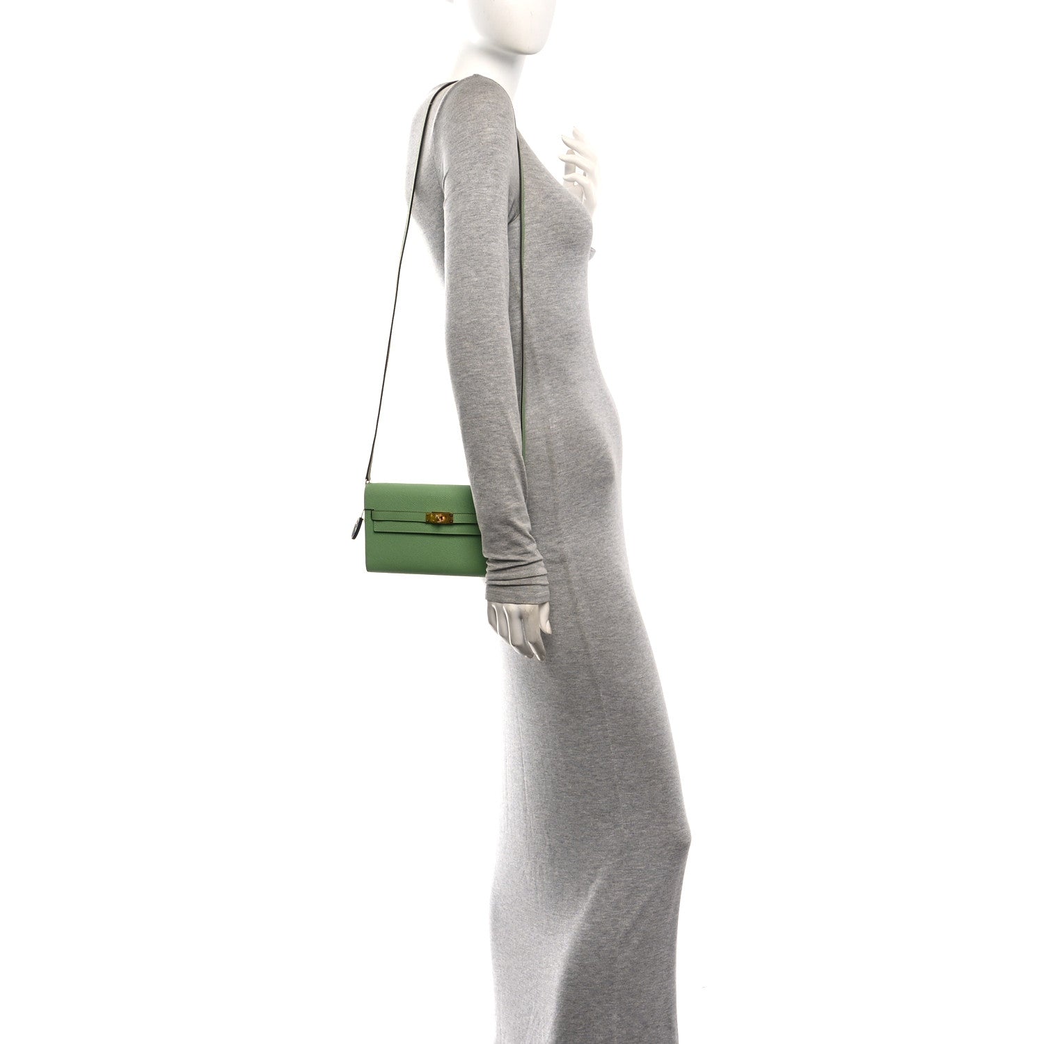 Epsom Verso Kelly Wallet To Go Vert Criquet Bleu Brume — view 2