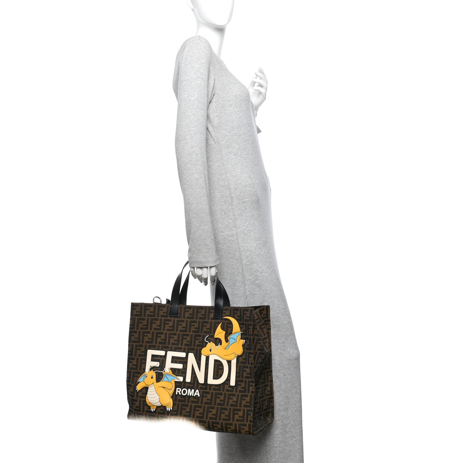 X FRGMT X POKEMON Fabric Jacquard FF Pokemon Shopping Tote Bag Tobacco Moro Giallo Mimosa — view 2