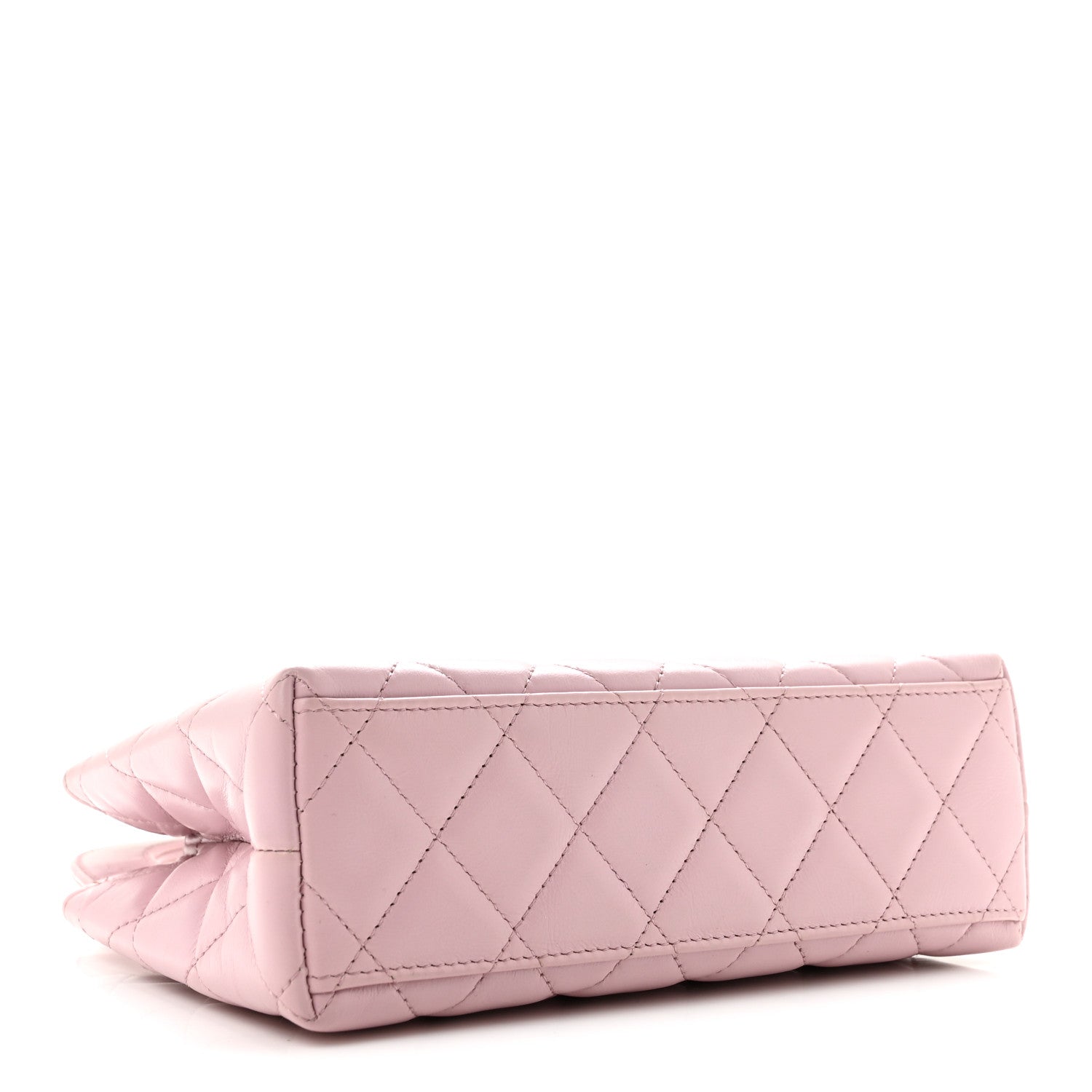 Shiny Aged Calfskin Quilted Nano Kelly Shopper Pink — view 4