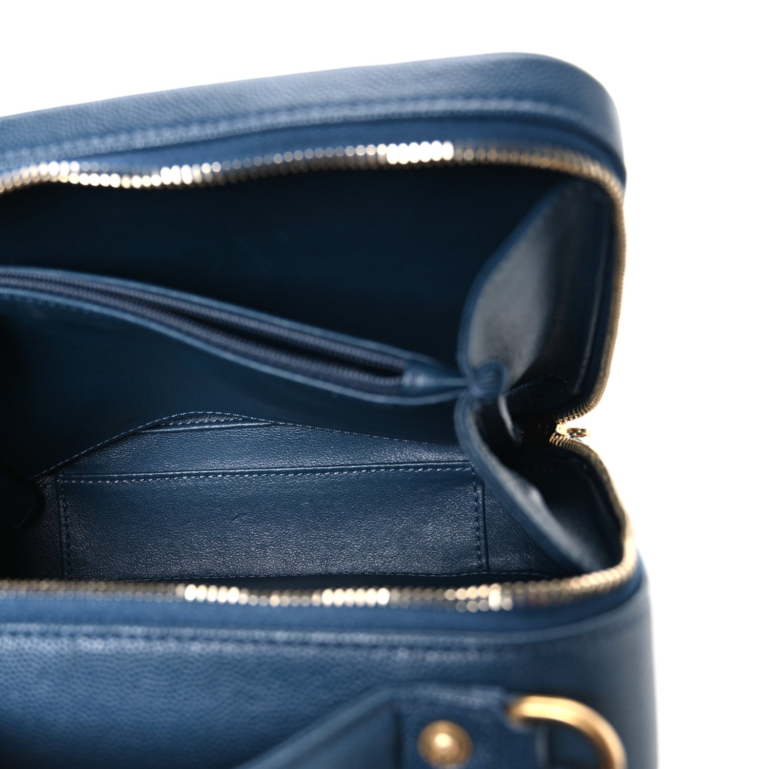 Caviar Quilted Medium CC Filigree Vanity Case Dark Blue — view 5