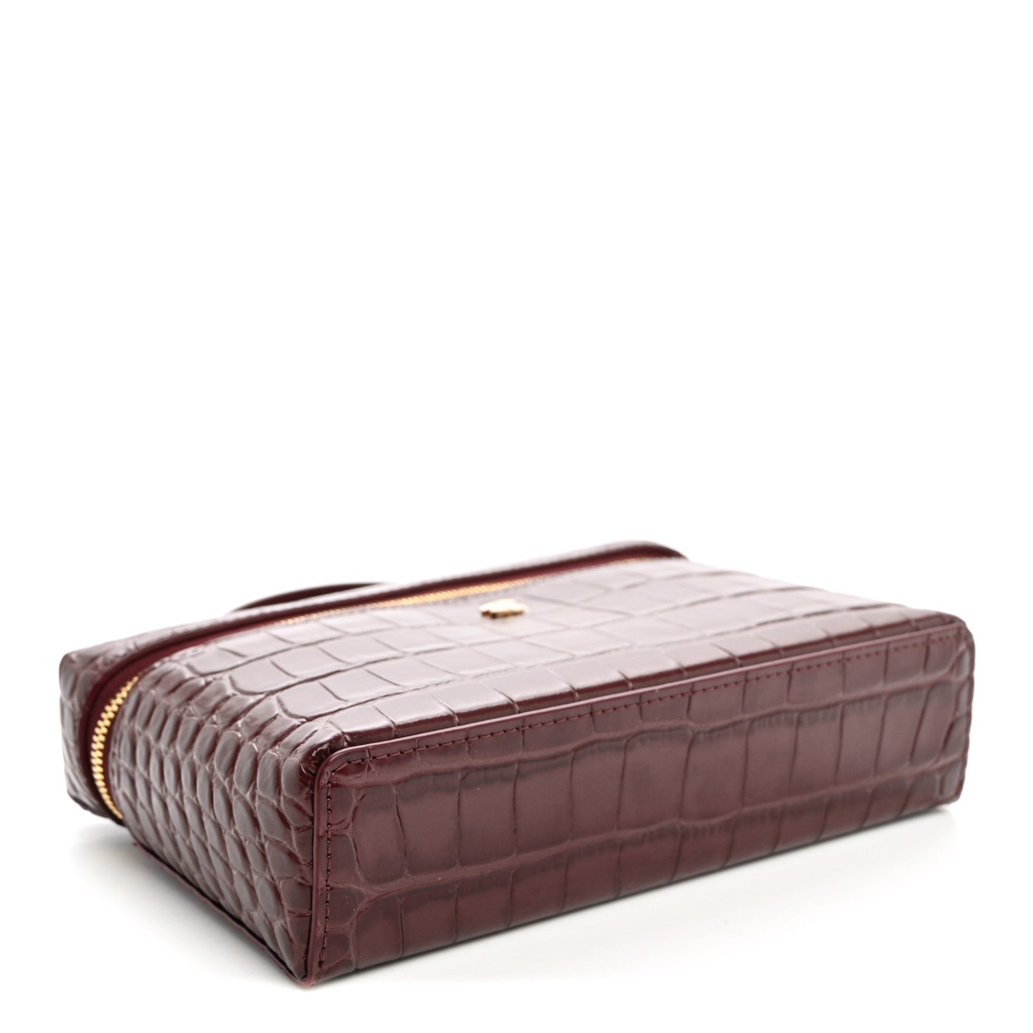 Calfskin Crocodile Embossed Crococo Exoticoco Vanity With Chain  Dark Burgundy — view 4