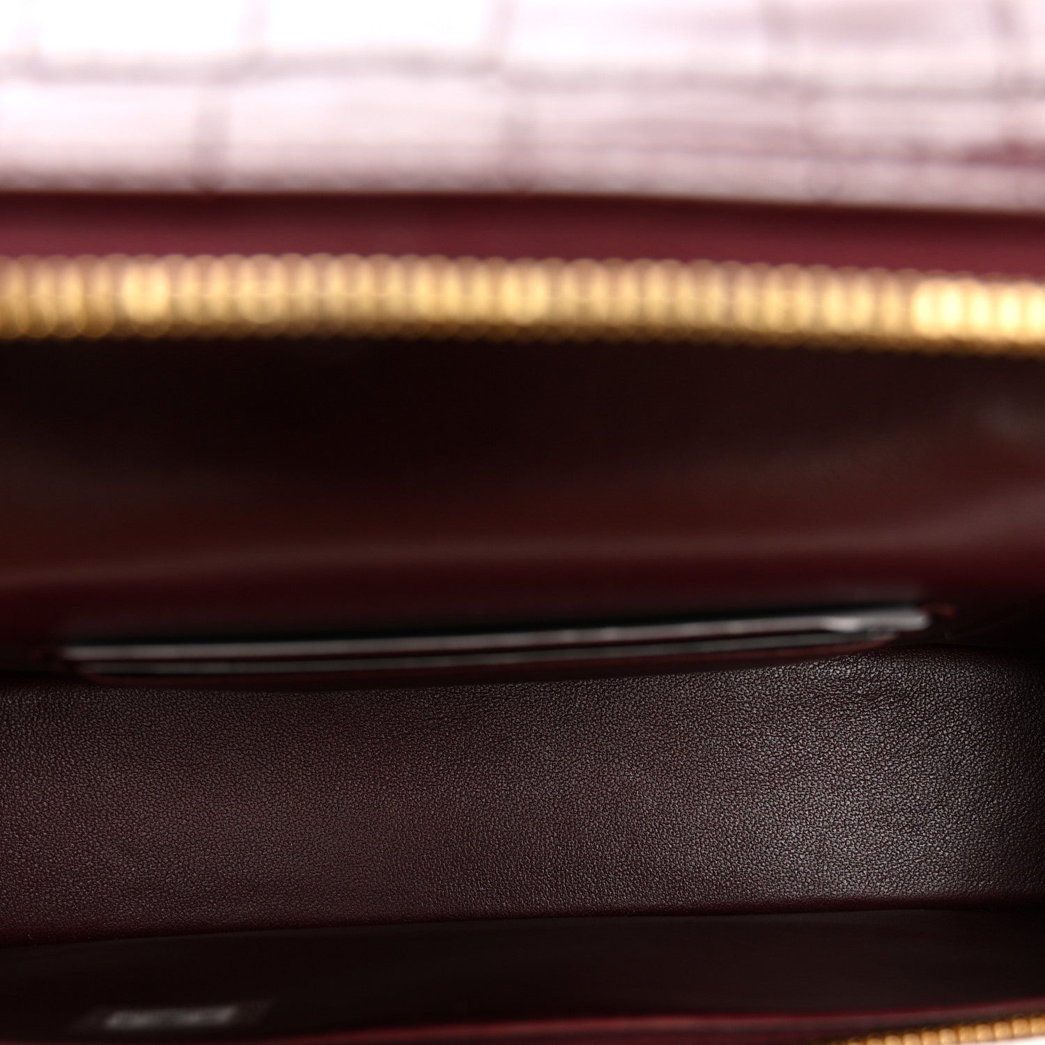Calfskin Crocodile Embossed Crococo Exoticoco Vanity With Chain  Dark Burgundy — view 5