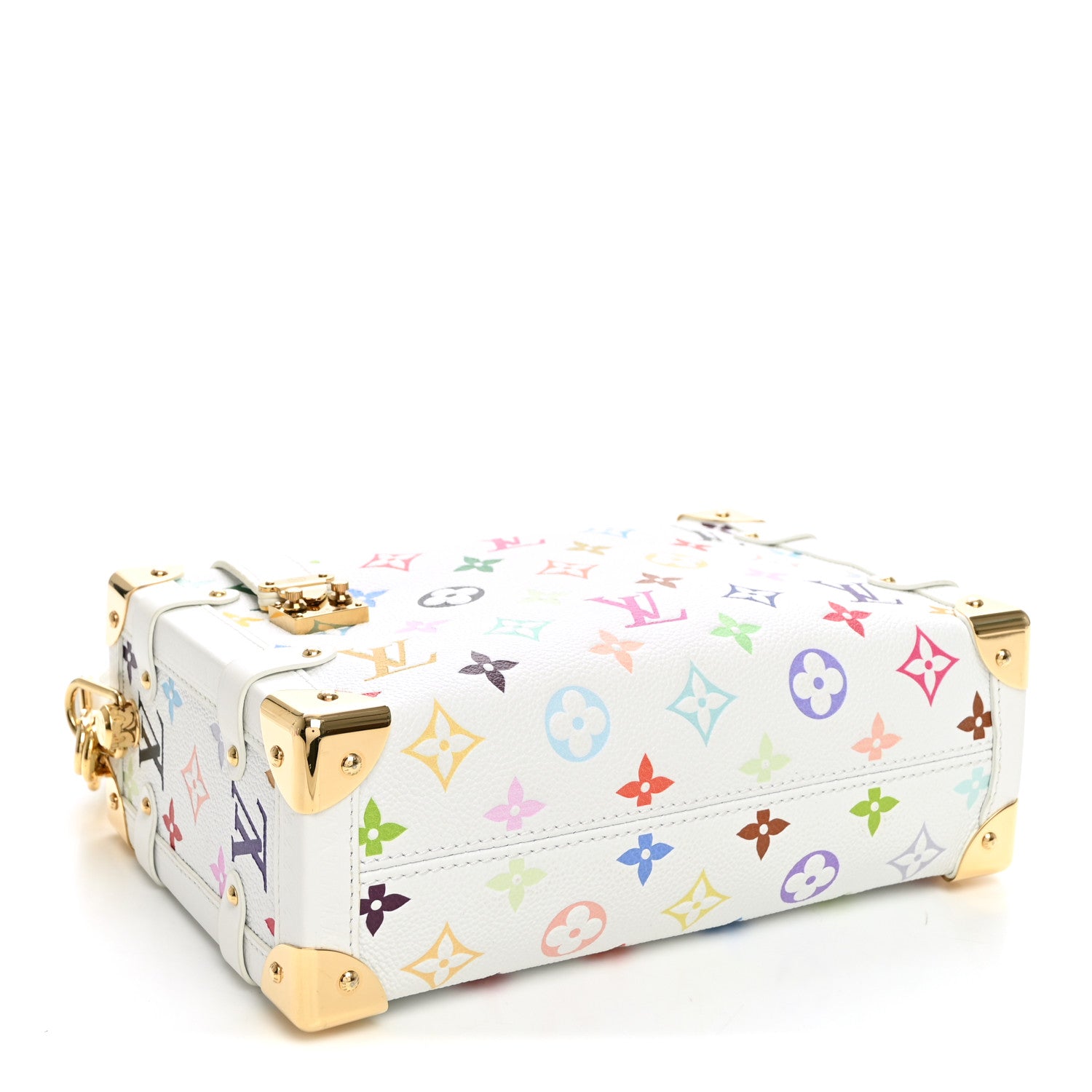 LV x TM Cowhide Monogram Multicolor Side Trunk MM White — view 4