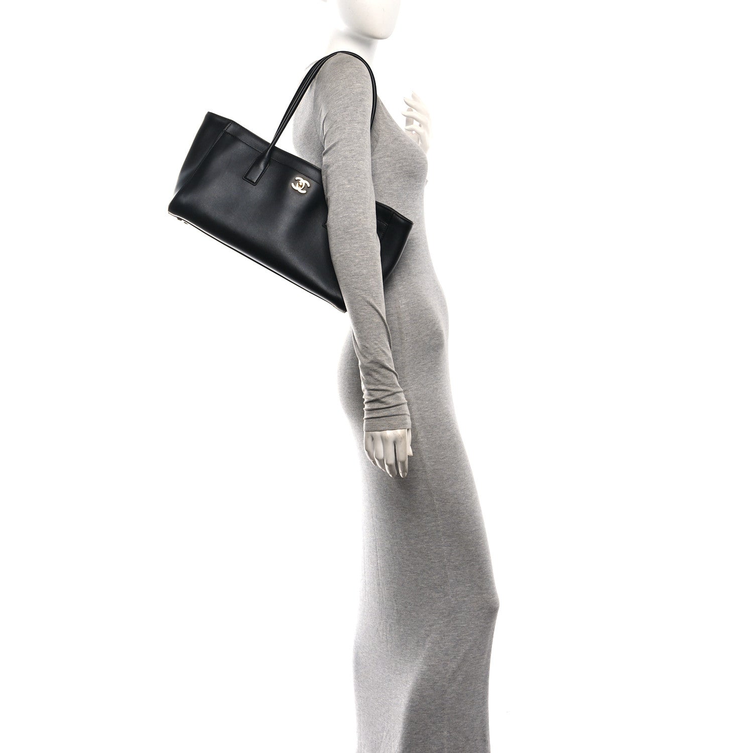 Calfskin Archetype Small Shopping Tote Black — view 2