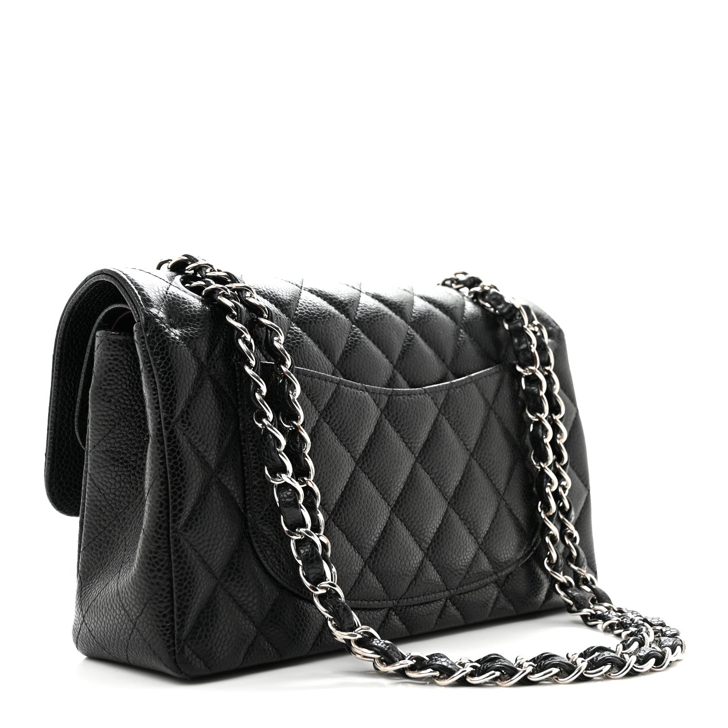 Caviar Quilted Small Double Flap Black — view 3