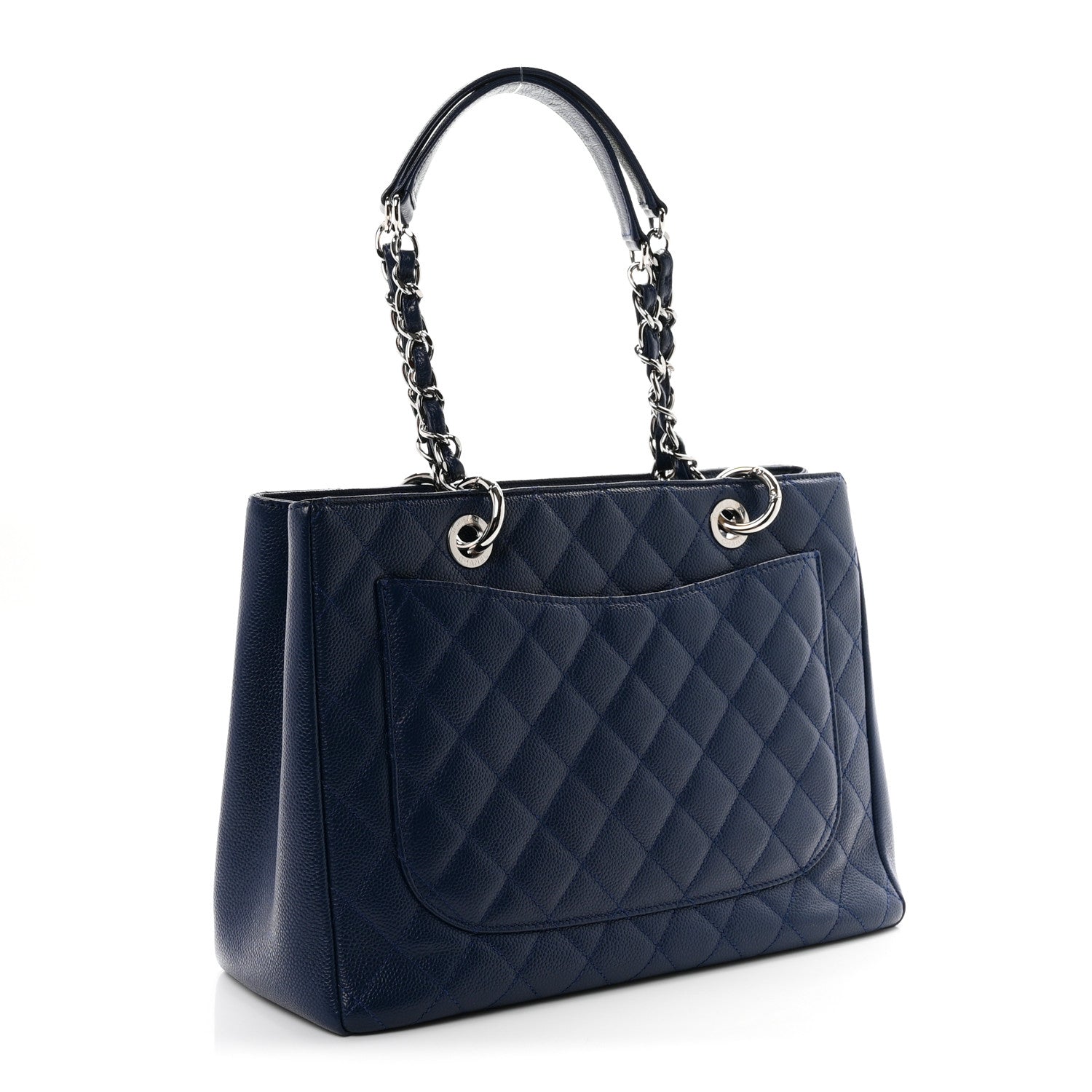 Caviar Quilted Grand Shopping Tote GST Dark Navy Blue — view 3