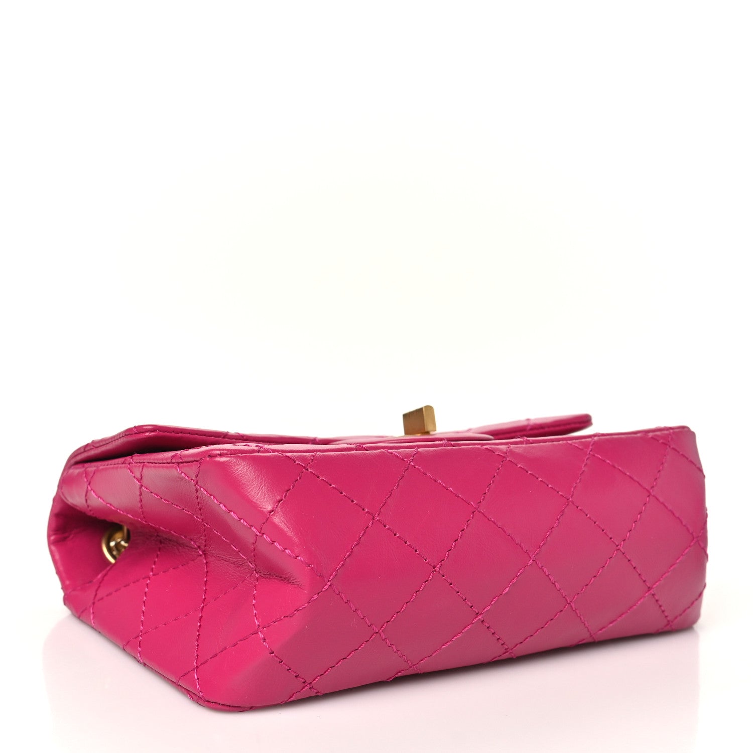 Aged Calfskin Quilted 2.55 Reissue Mini Flap Fuchsia — view 4