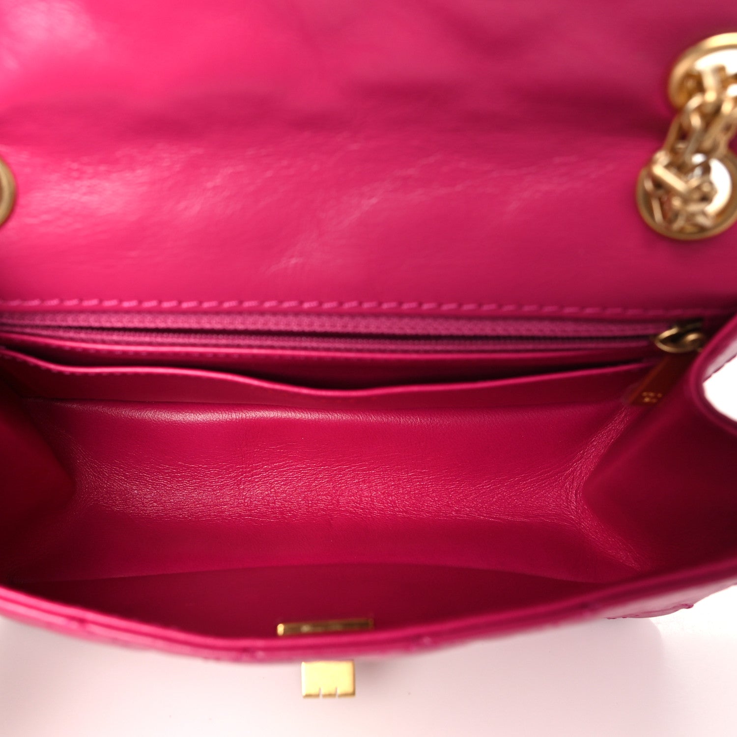 Aged Calfskin Quilted 2.55 Reissue Mini Flap Fuchsia — view 5