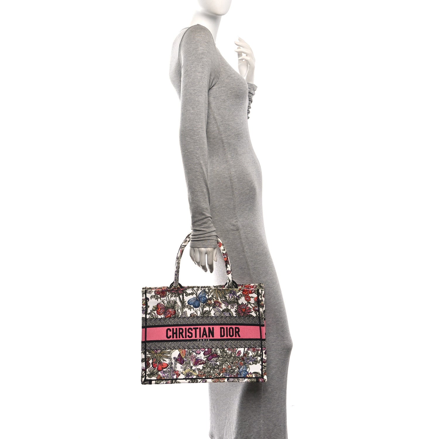 Canvas Embroidered Medium Mexico Millefiori Book Tote White Multicolor — view 2