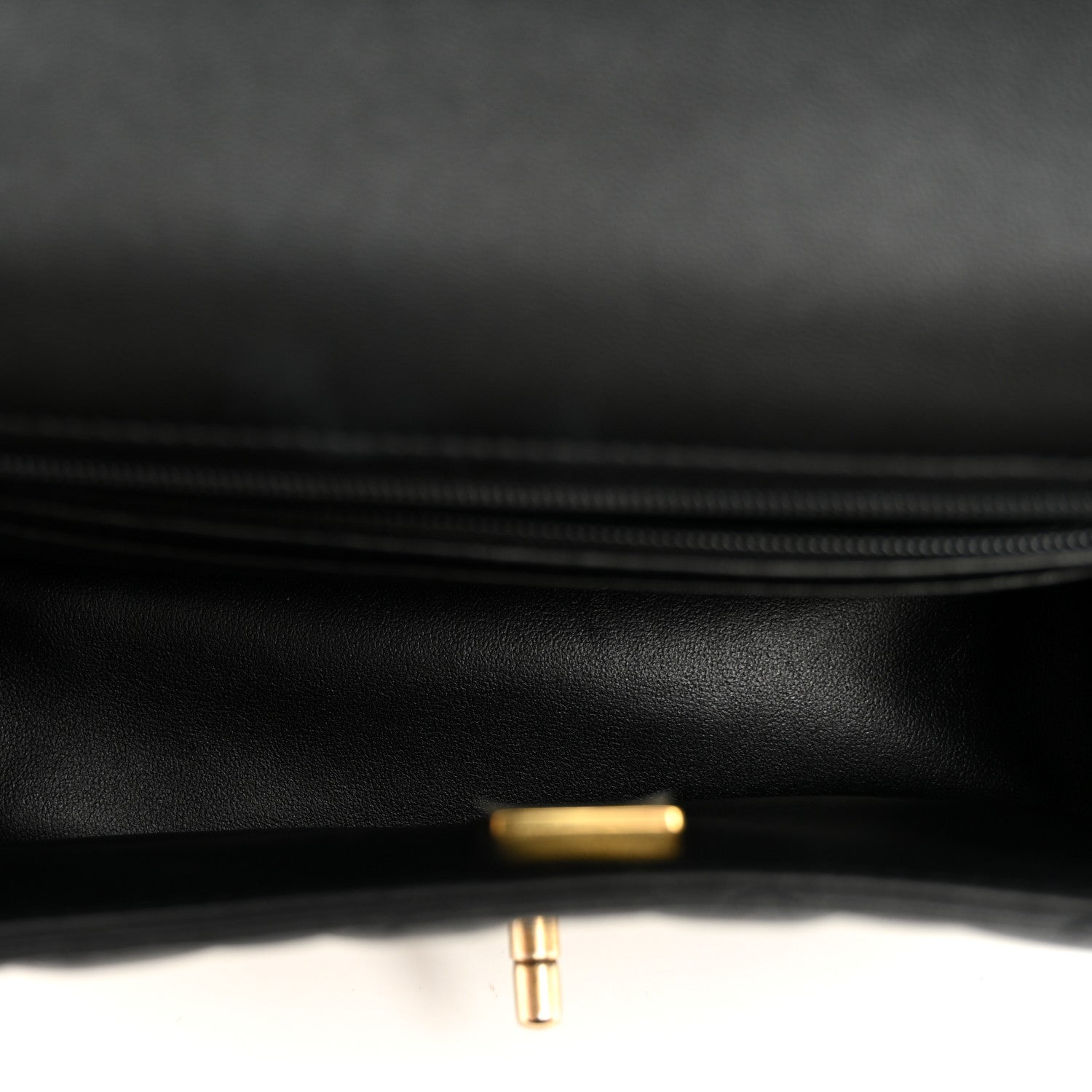 Lambskin Quilted Metal Mini Top Handle Rectangular Flap Black — view 5