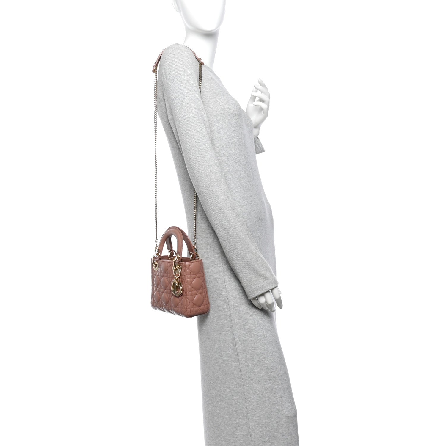 Lambskin Cannage Mini Lady Dior Fard — view 2
