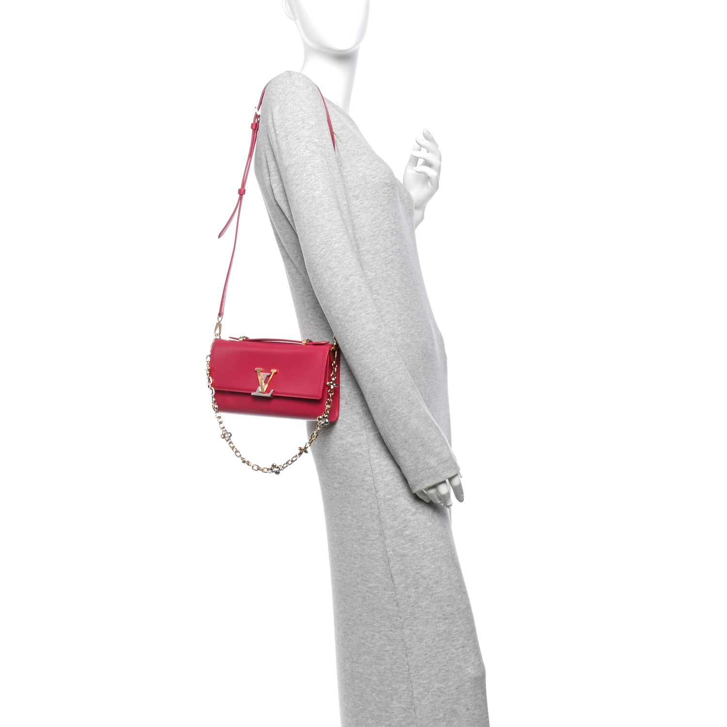 Calfskin LV Wallet On Chain Capucines Raspberry — view 2