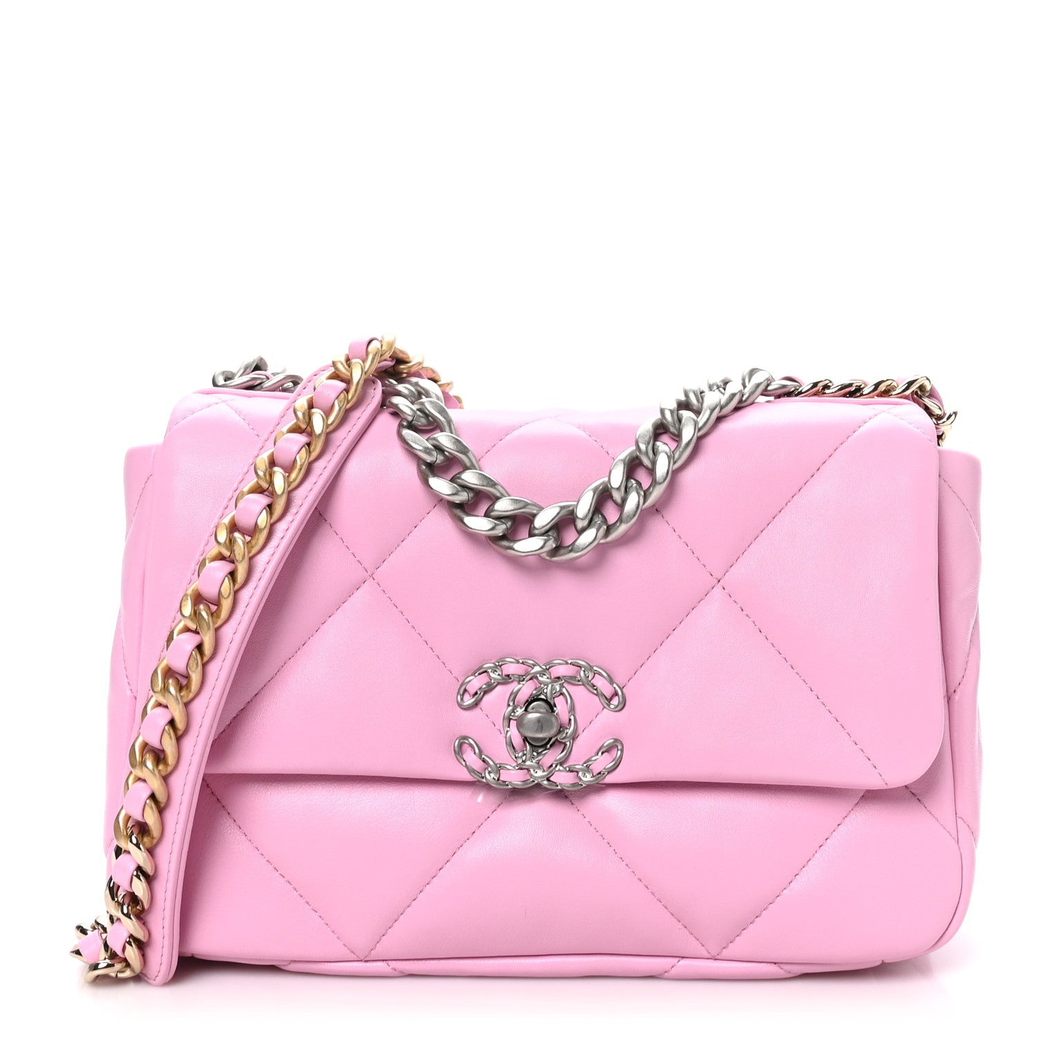 Lambskin Quilted Medium Chanel 19 Flap Lilac