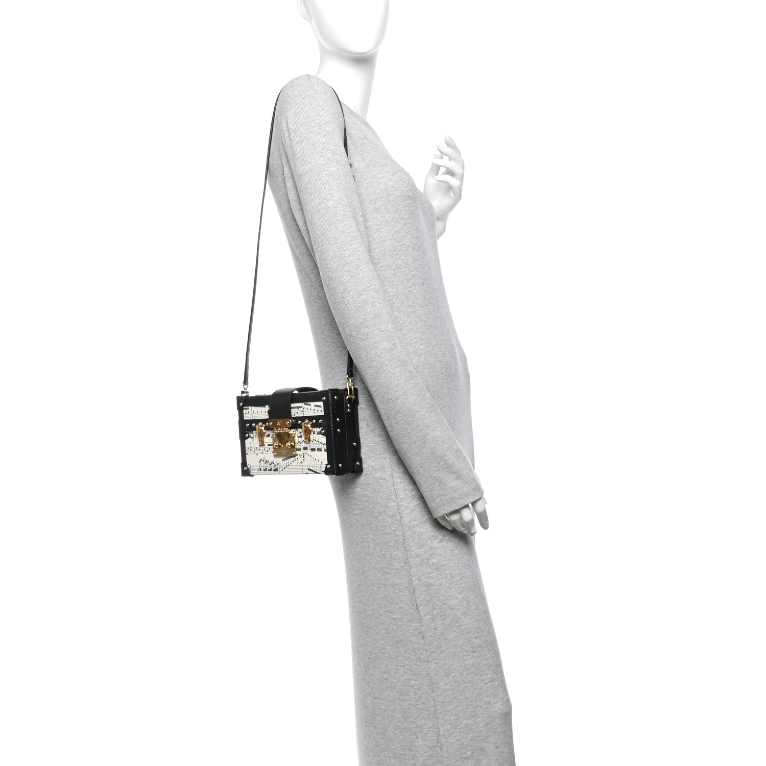 Calfskin LV Symphony Petite Malle White Black — view 2