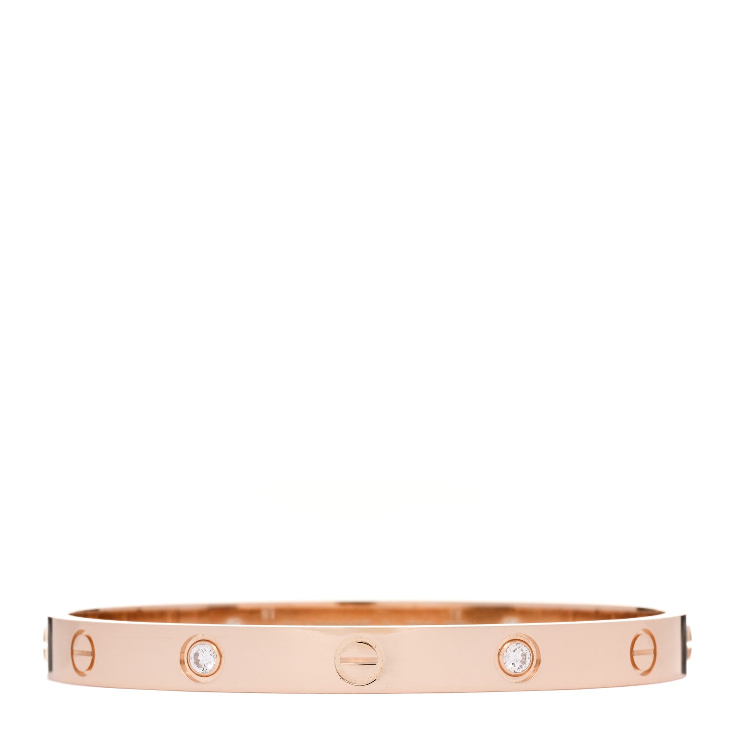 18K Pink Gold 4 Diamond LOVE Bracelet 17