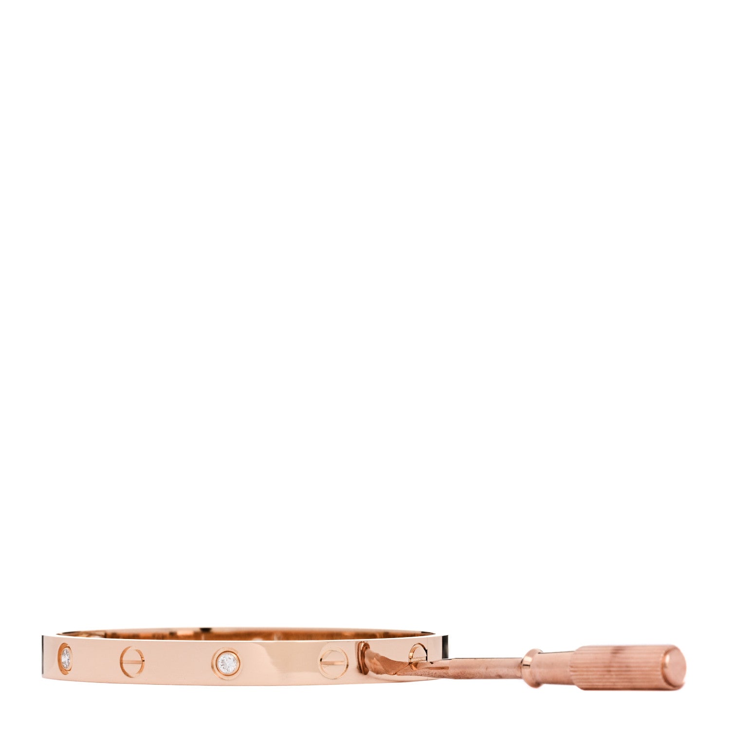 18K Pink Gold 4 Diamond LOVE Bracelet 17 — view 3