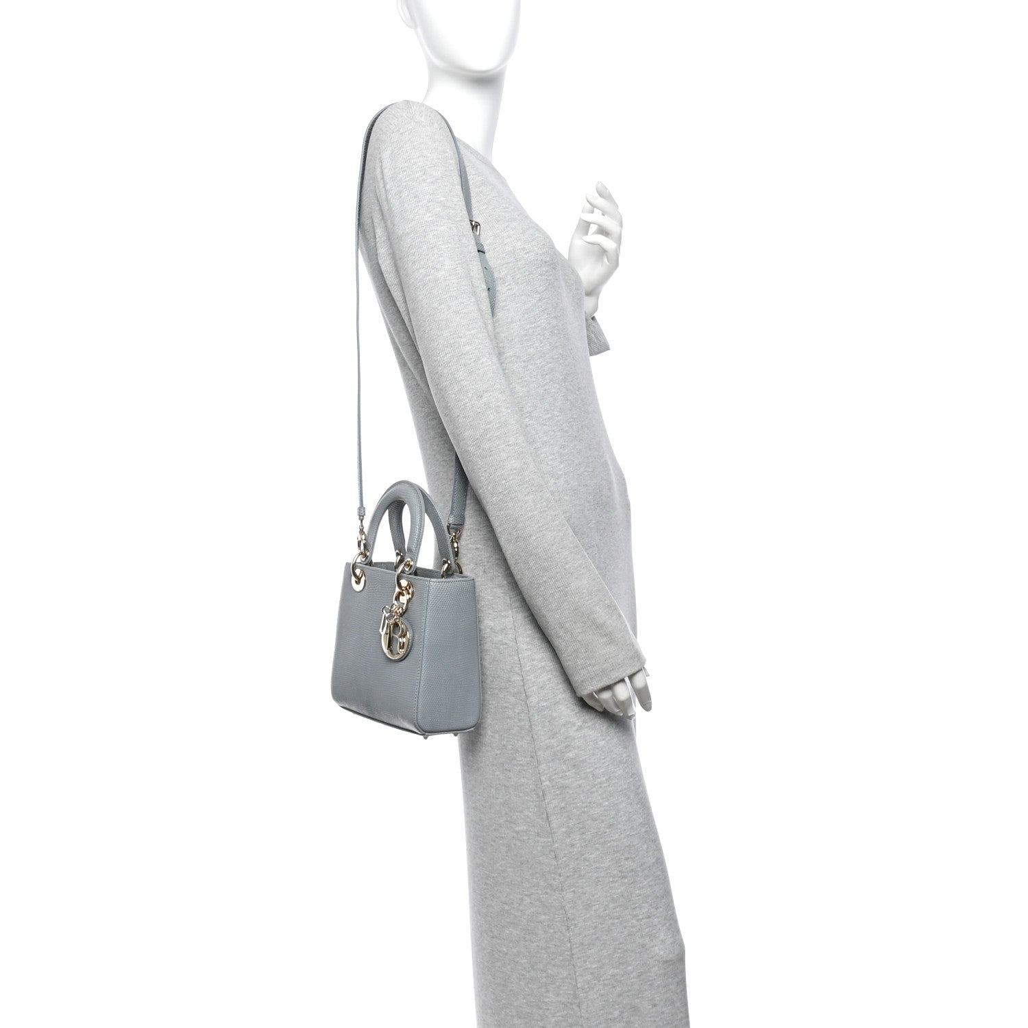Lizard Small Lady Dior Cloud Blue — view 2