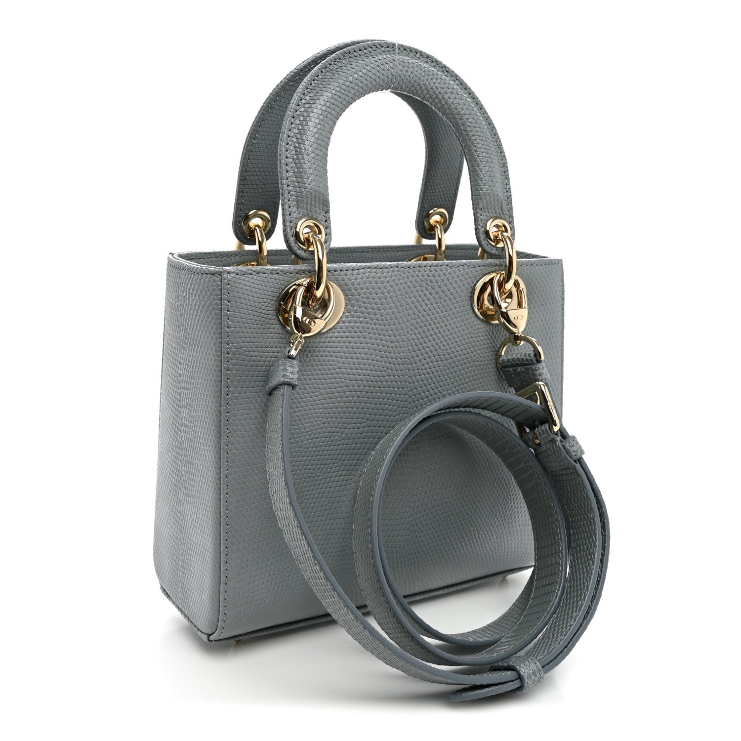 Lizard Small Lady Dior Cloud Blue — view 3