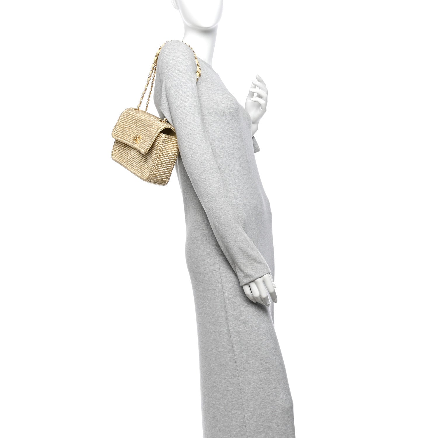 Braided Raffia Small Coco Beach Flap Beige — view 2