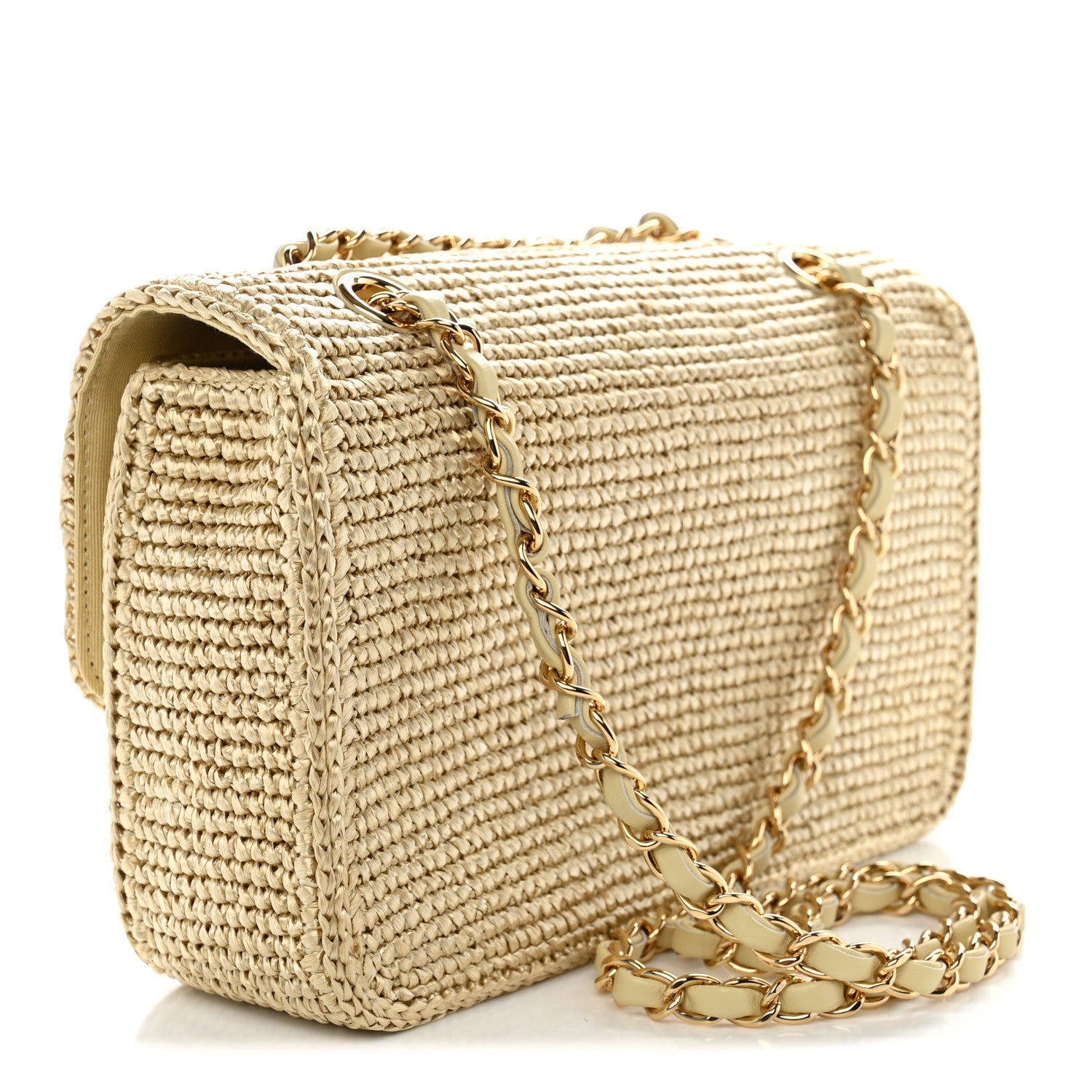 Braided Raffia Small Coco Beach Flap Beige — view 3