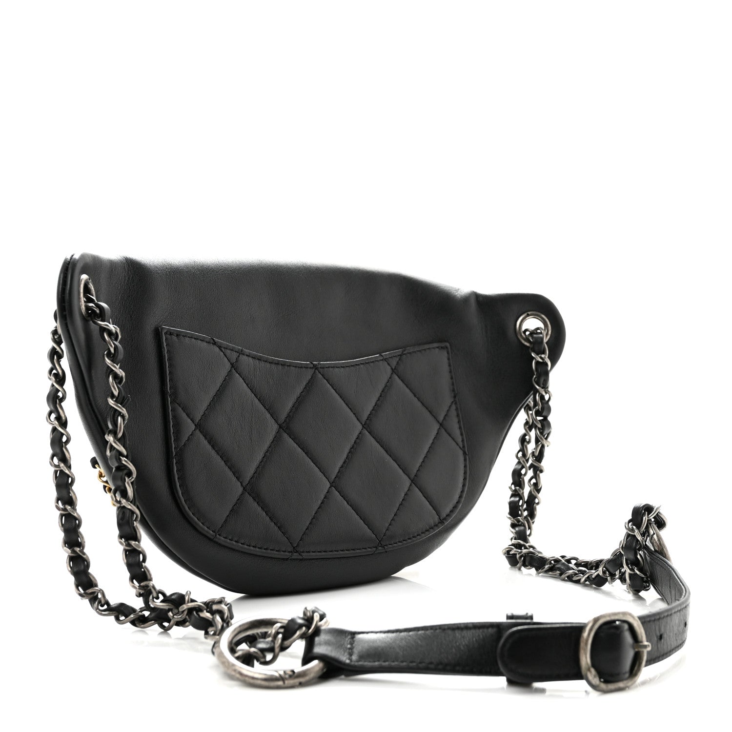 Calfskin Chain 20s Signe Waist Bag Black — view 3