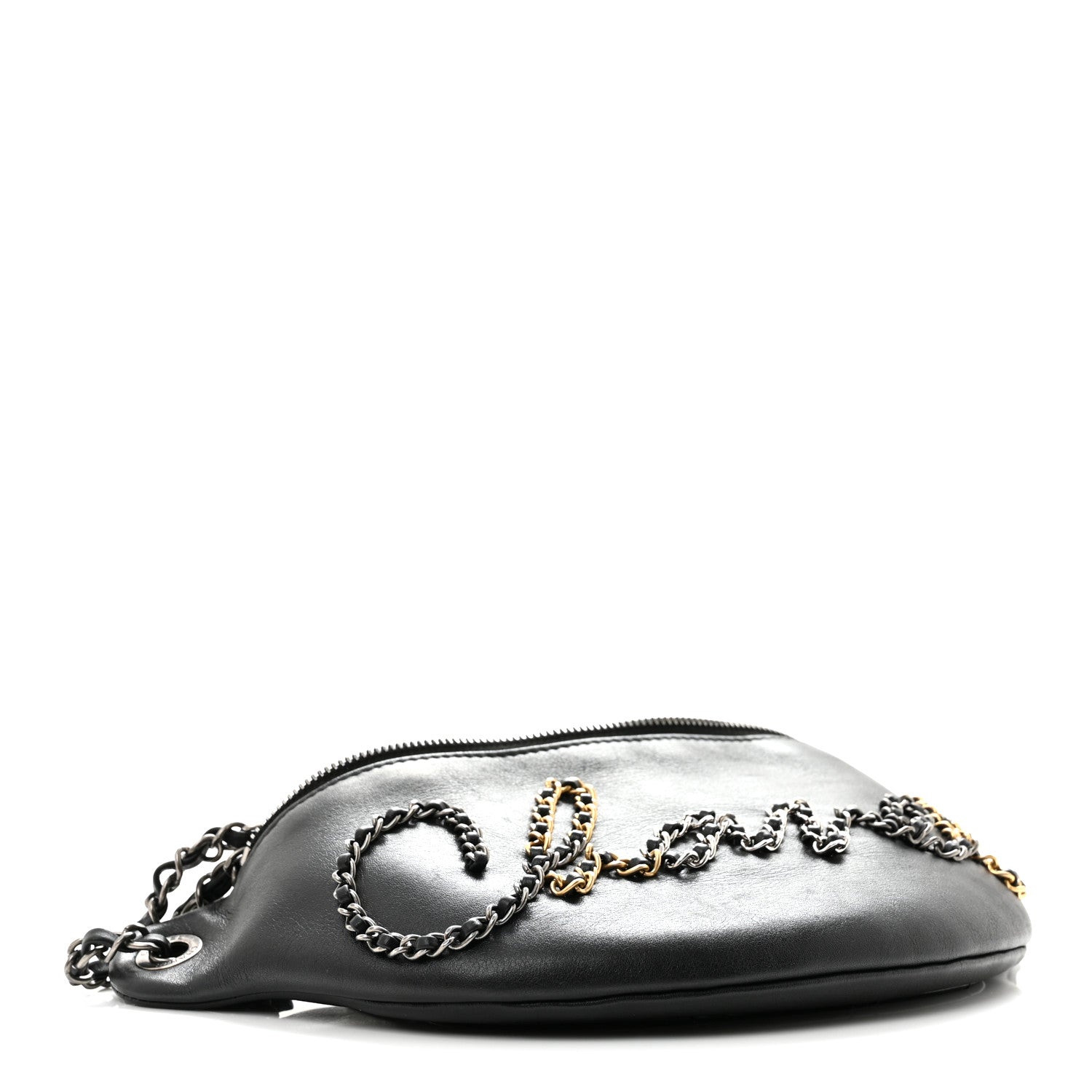 Calfskin Chain 20s Signe Waist Bag Black — view 4