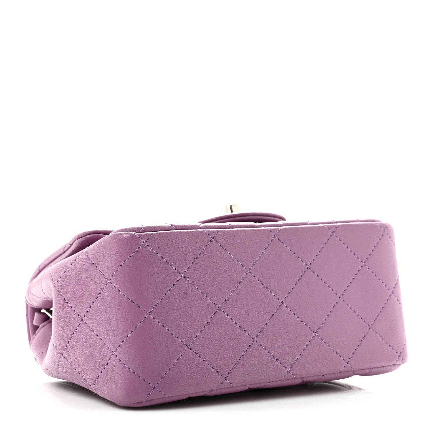 Lambskin Quilted Mini Square Flap Purple — view 4