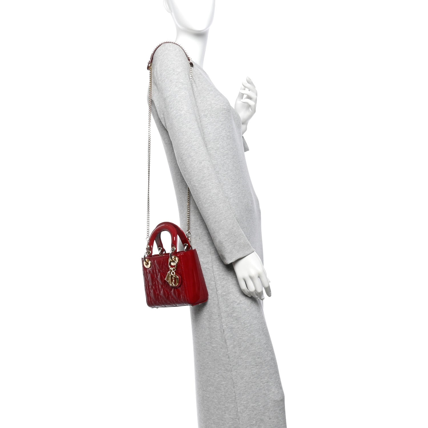Patent Cannage Mini Lady Dior Red — view 2
