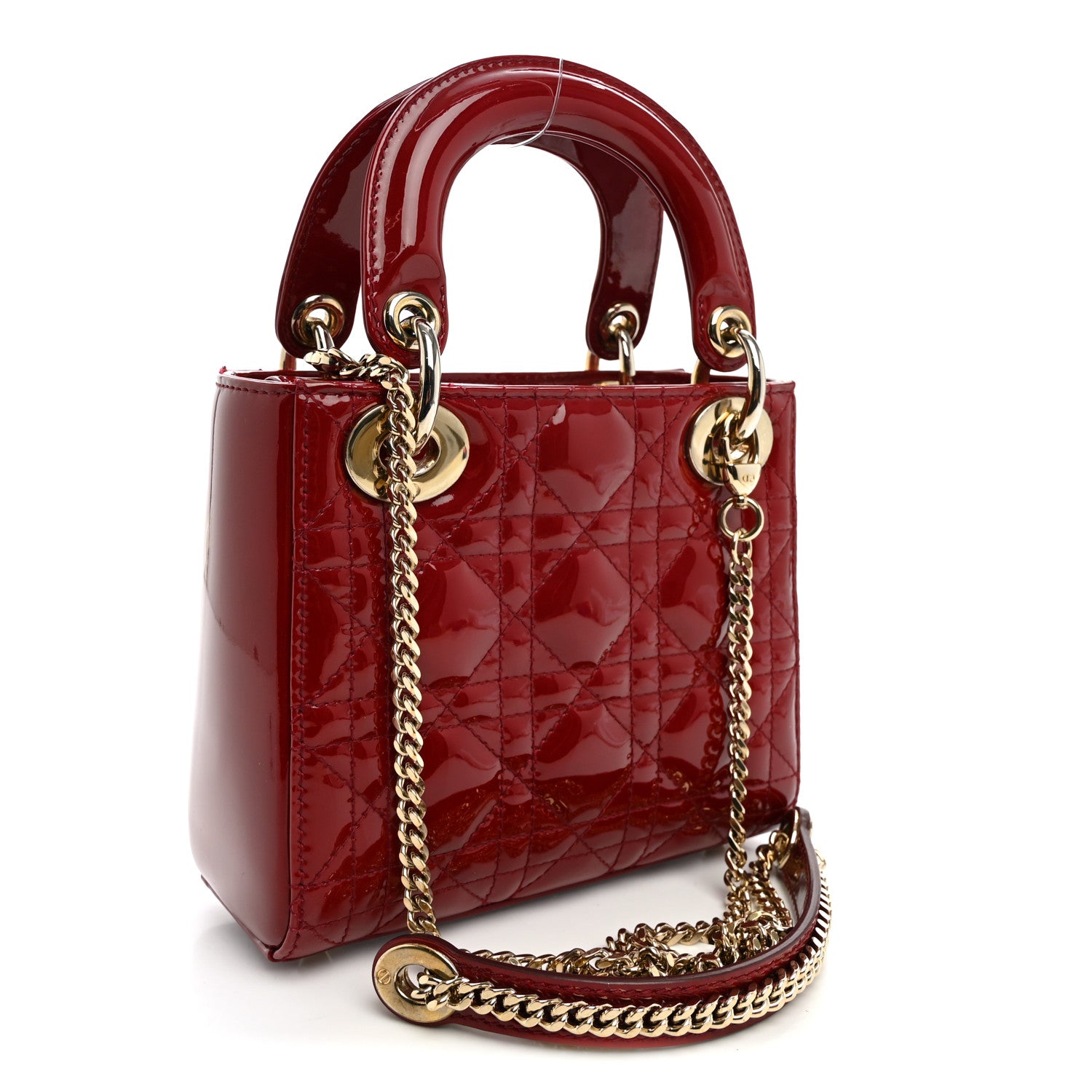 Patent Cannage Mini Lady Dior Red — view 3