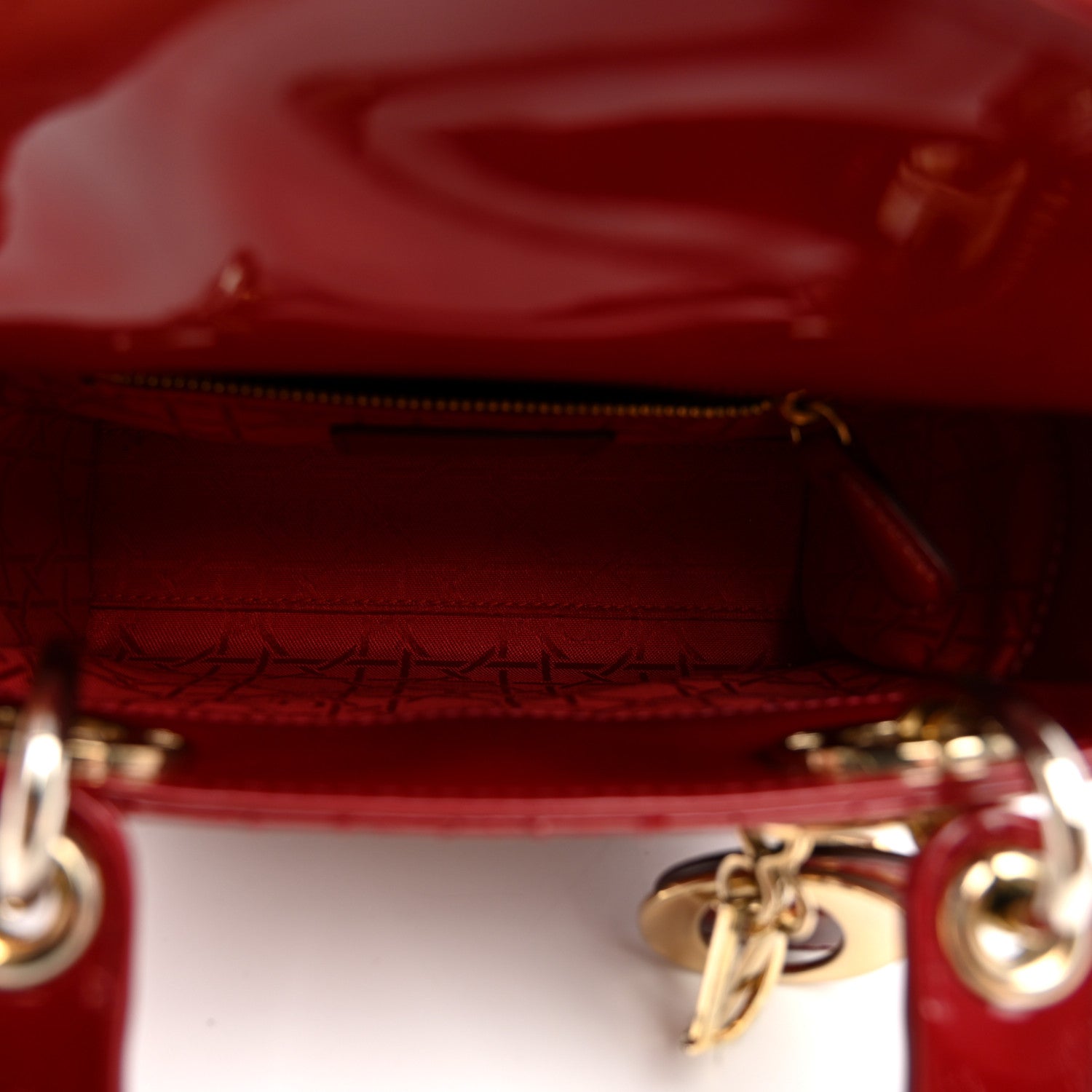 Patent Cannage Mini Lady Dior Red — view 5