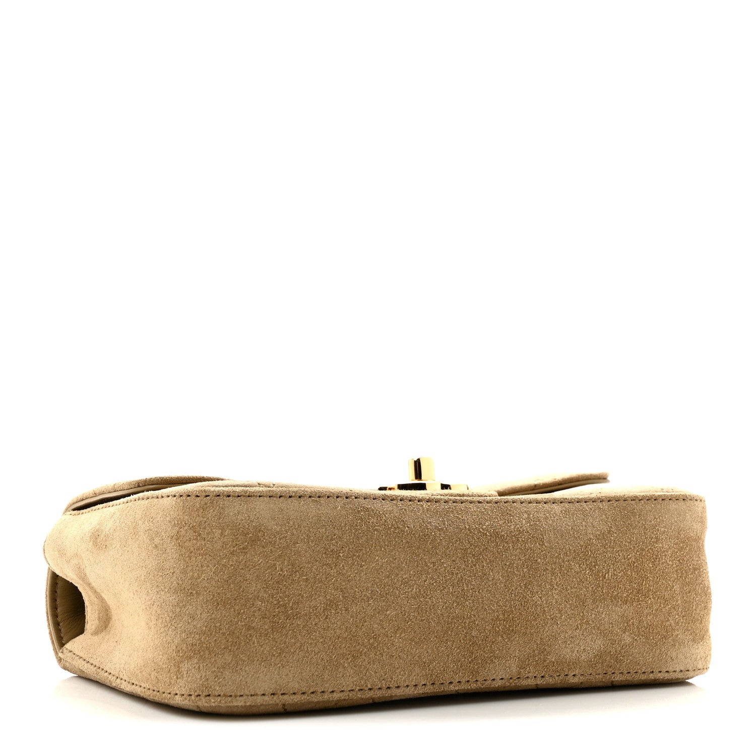 Suede Calfskin Mini Souplissimo Flap Dark Beige — view 4