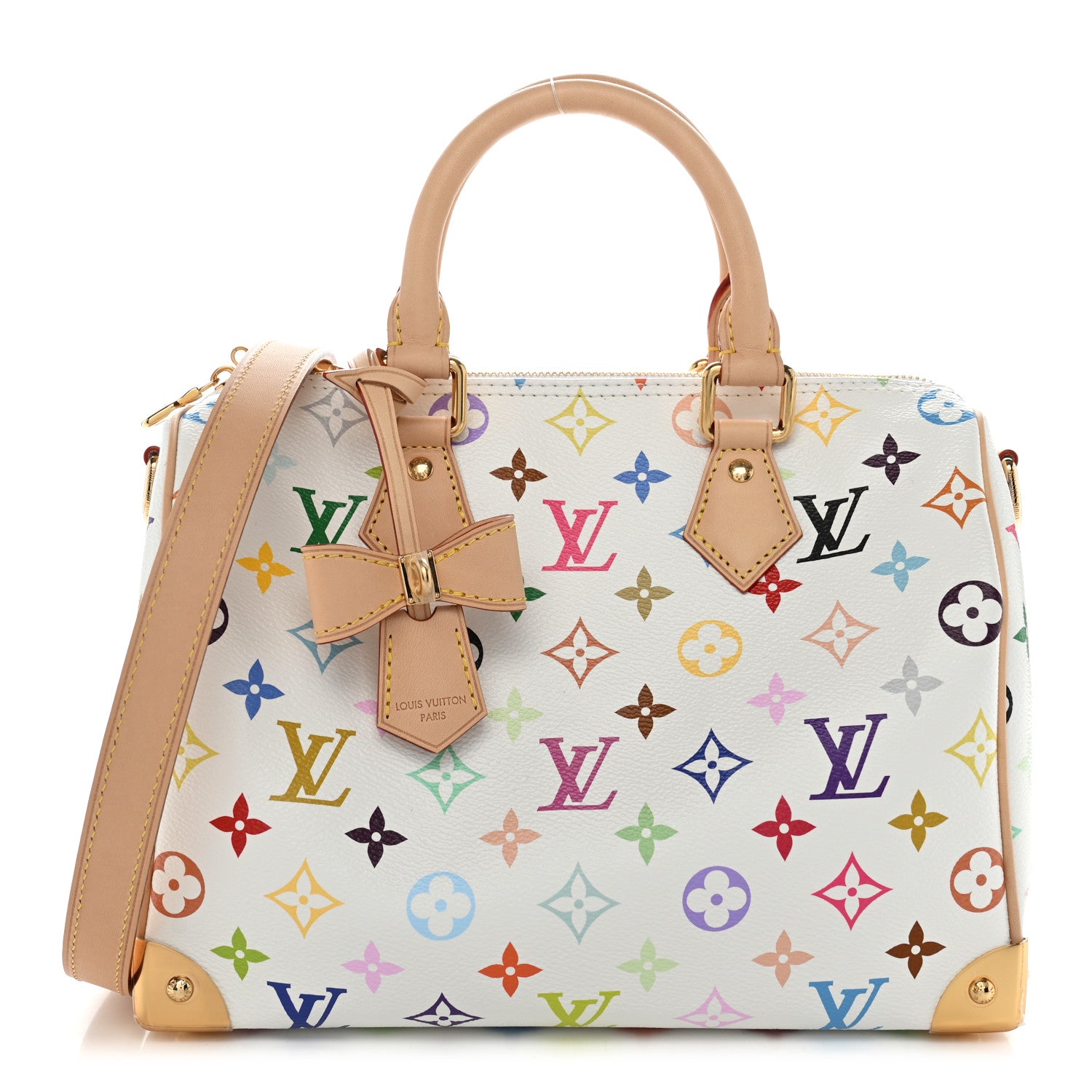 LV X TM Monogram Multicolor Speedy Bandouliere 25 White