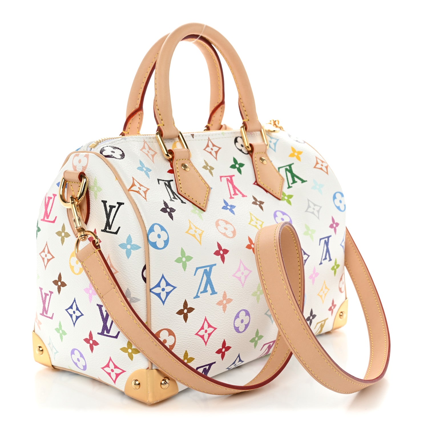 LV X TM Monogram Multicolor Speedy Bandouliere 25 White — view 3