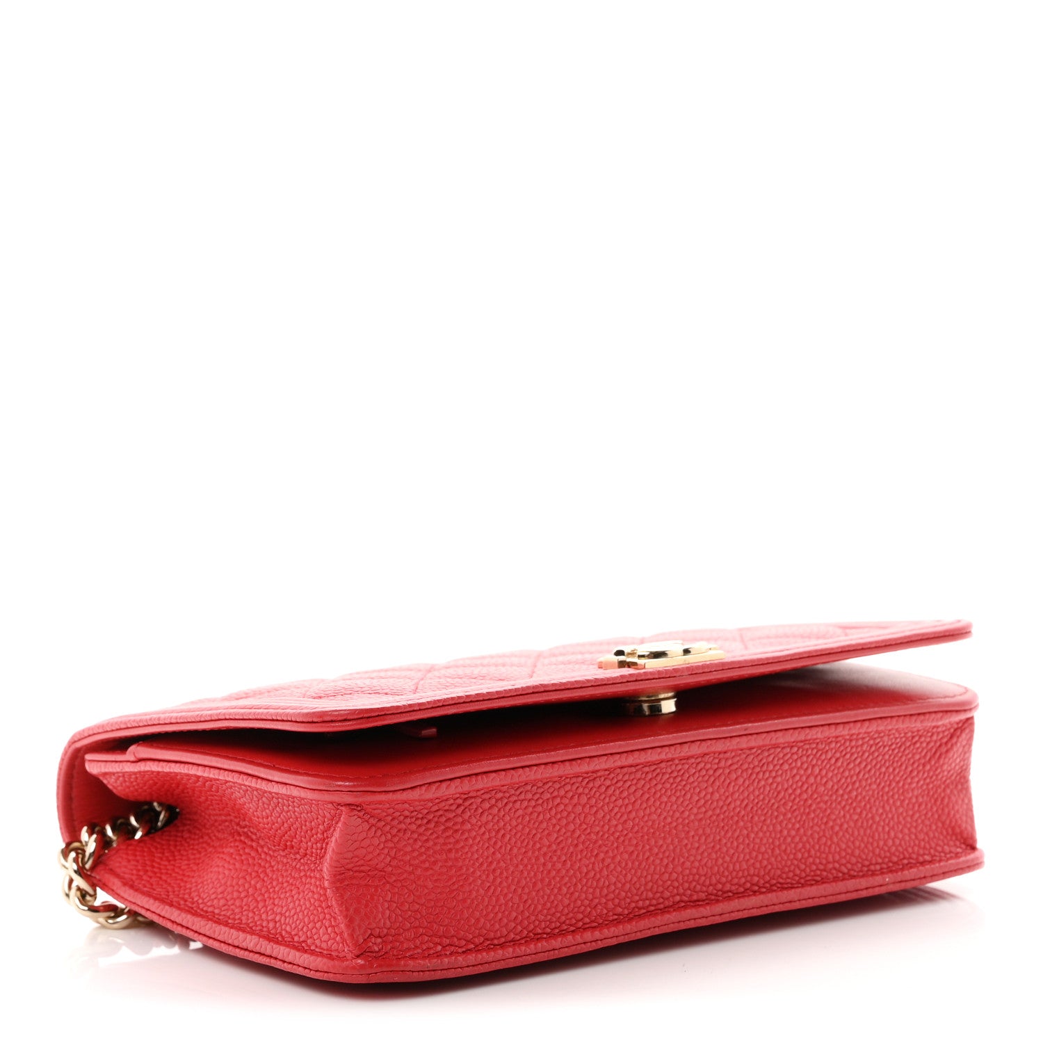 Caviar Quilted Boy Wallet On Chain WOC Red — view 4