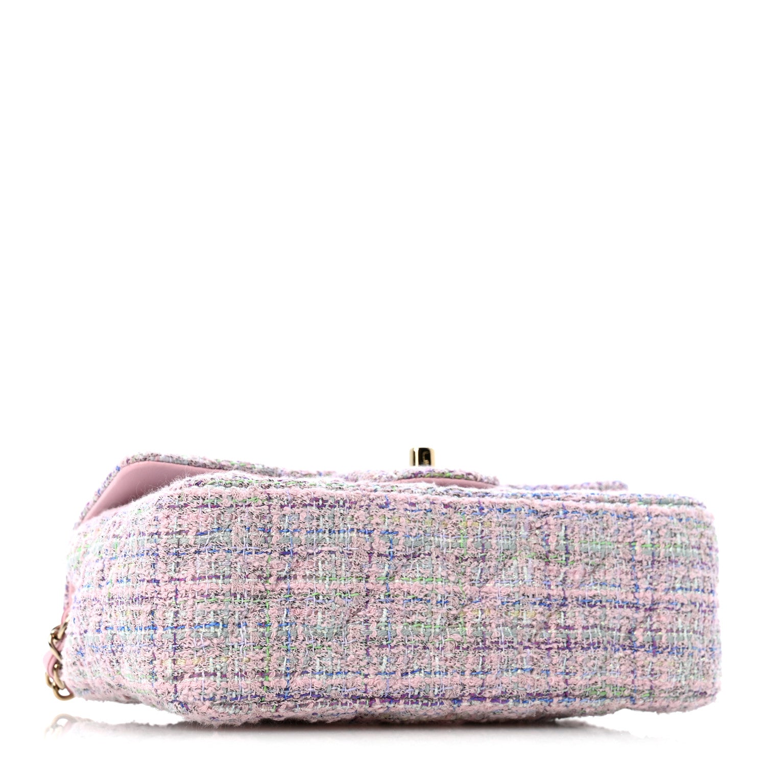 Tweed Quilted Mini Rectangular Flap Pink Multicolor — view 4