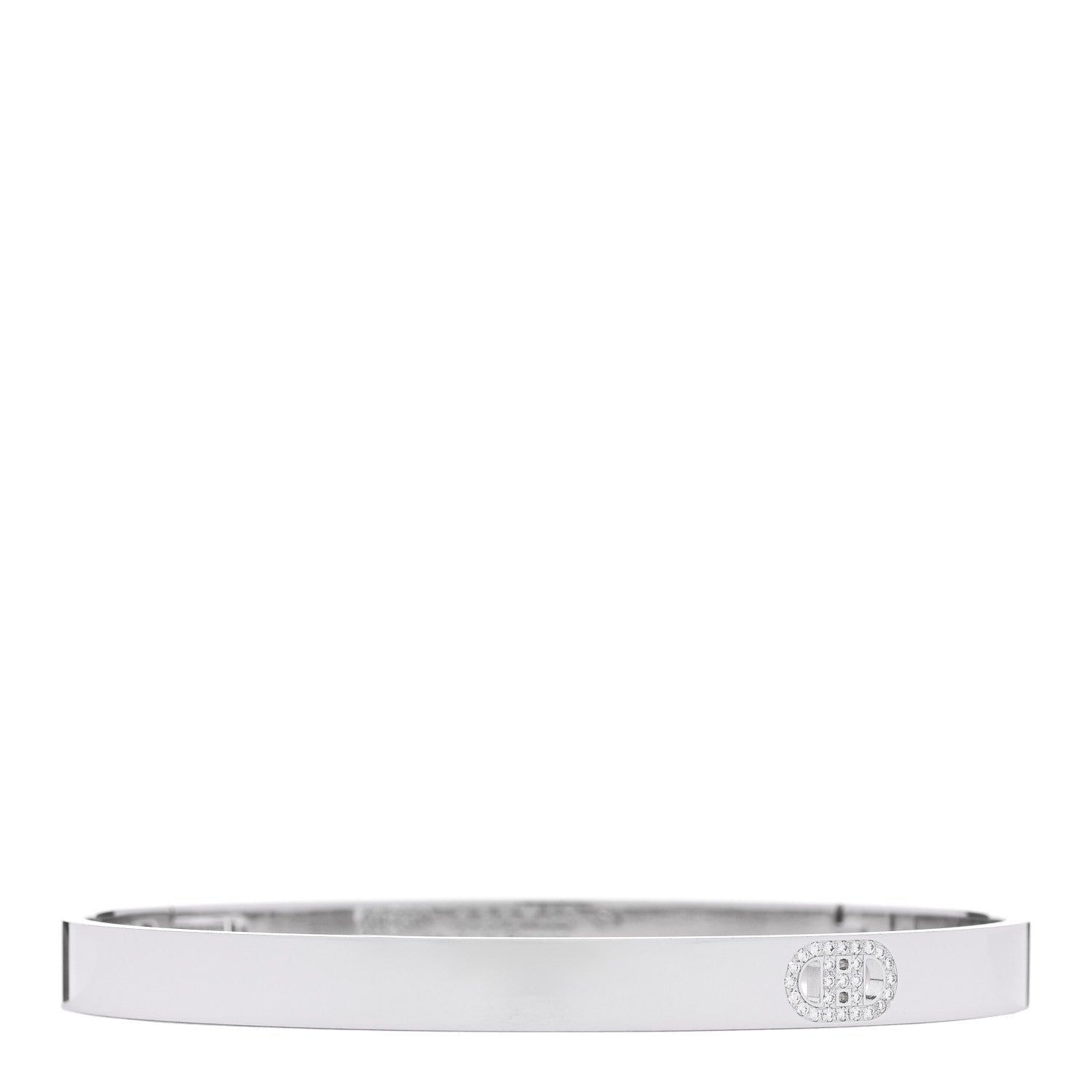18K White Gold Diamond PM H D'Ancre Bracelet ST