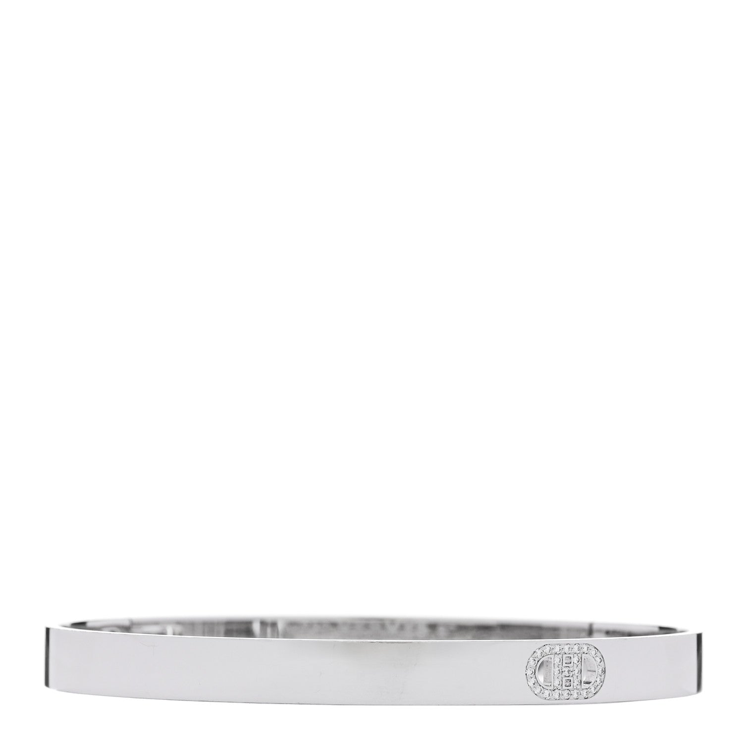 18K White Gold Diamond PM H D'Ancre Bracelet ST