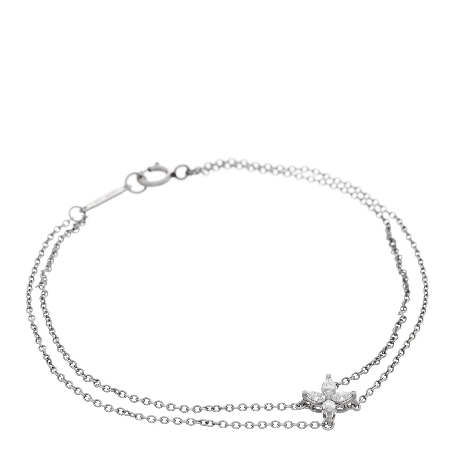 Platinum Diamond .12ctw Victoria Double Chain Bracelet