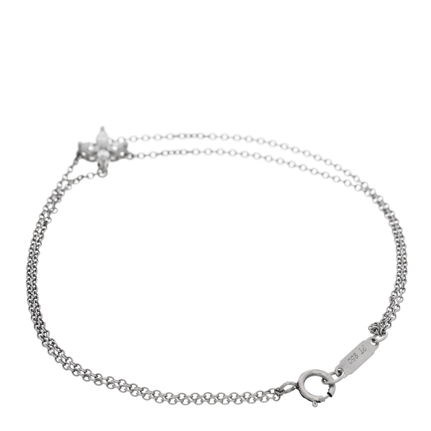 Platinum Diamond .12ctw Victoria Double Chain Bracelet — view 2