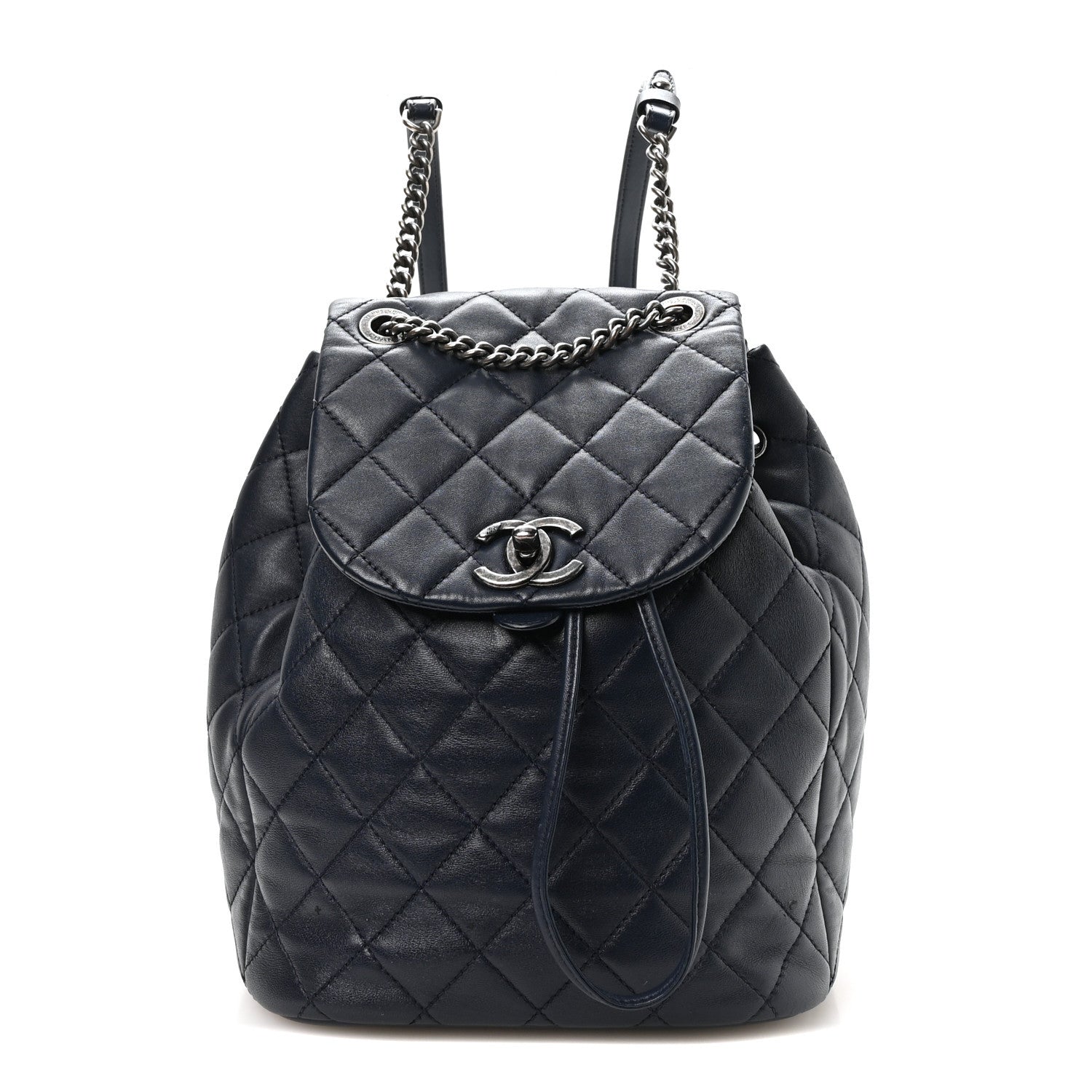 Lambskin Quilted Daily Supple Backpack Blue