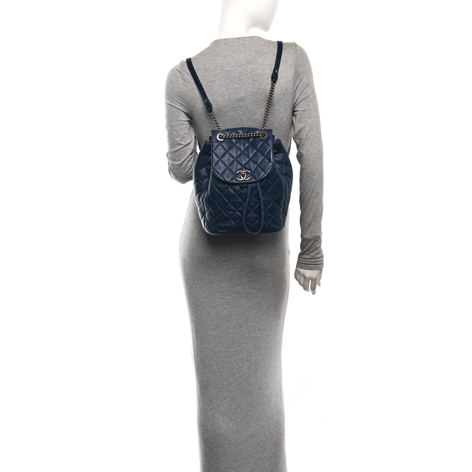 Lambskin Quilted Daily Supple Backpack Blue — view 2