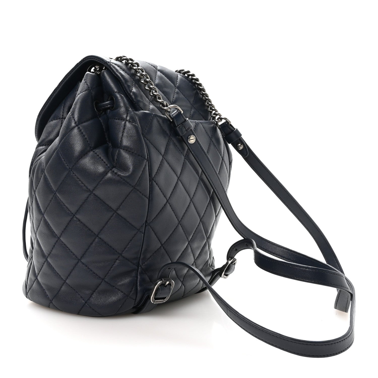 Lambskin Quilted Daily Supple Backpack Blue — view 3