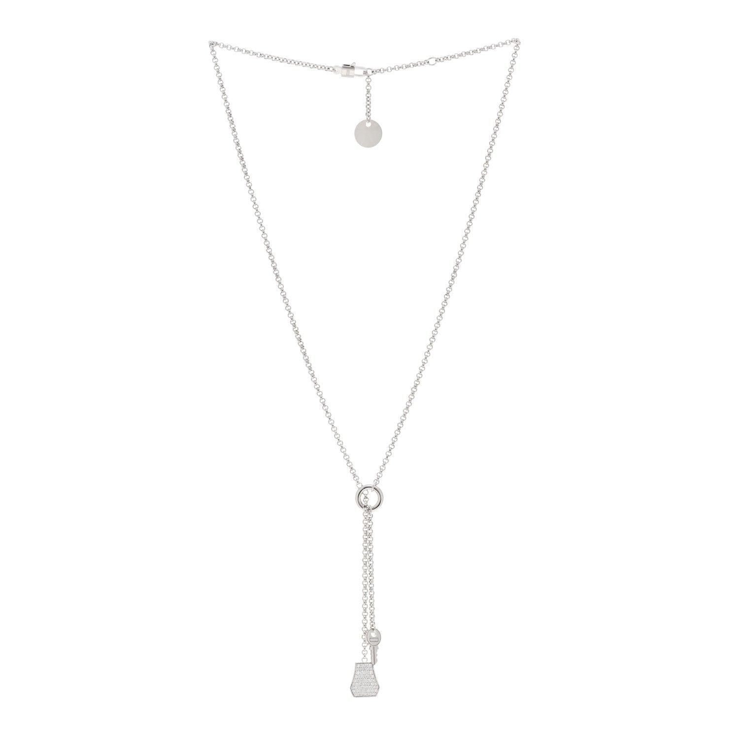 18K White Gold Diamond PM Kelly Clochette Necklace — view 3