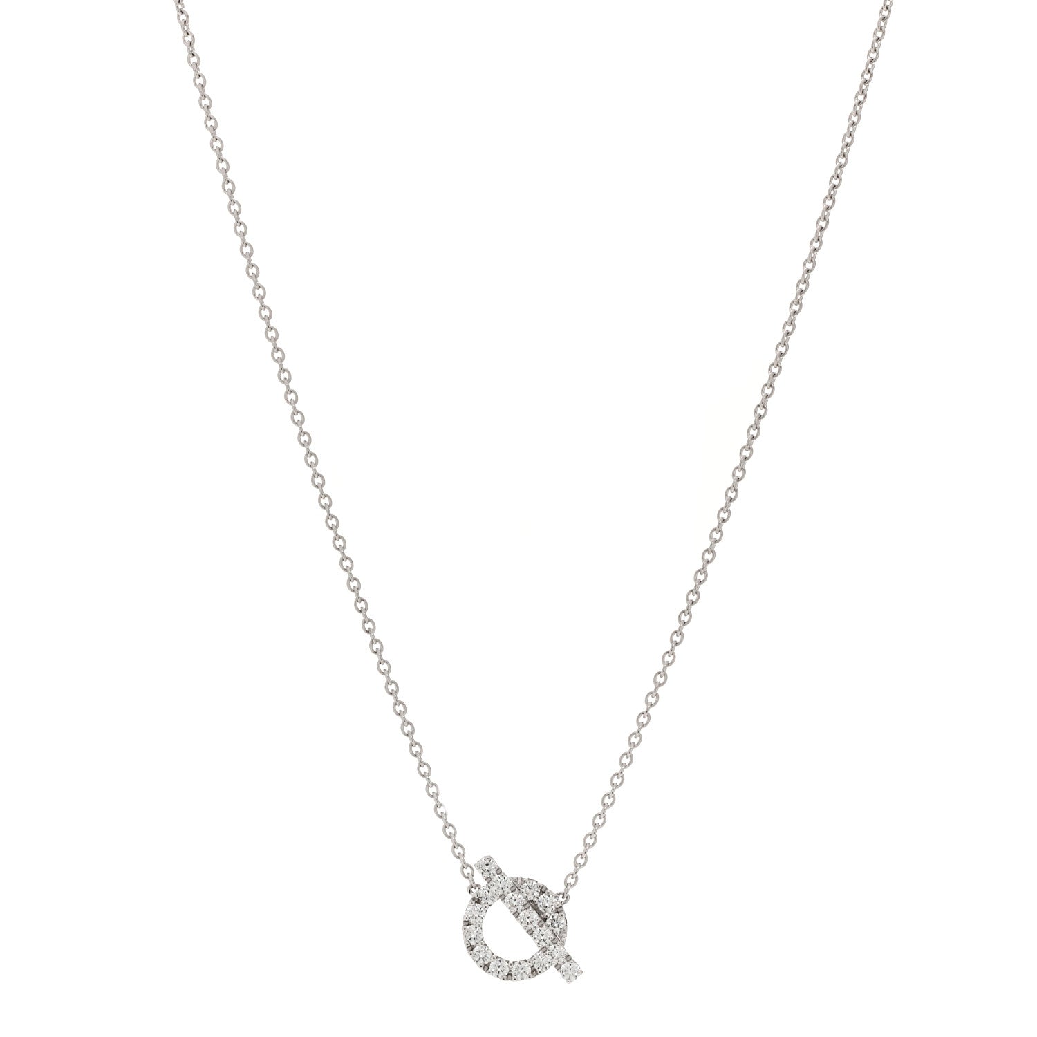 18K White Gold Diamond Finesse Pendant Necklace