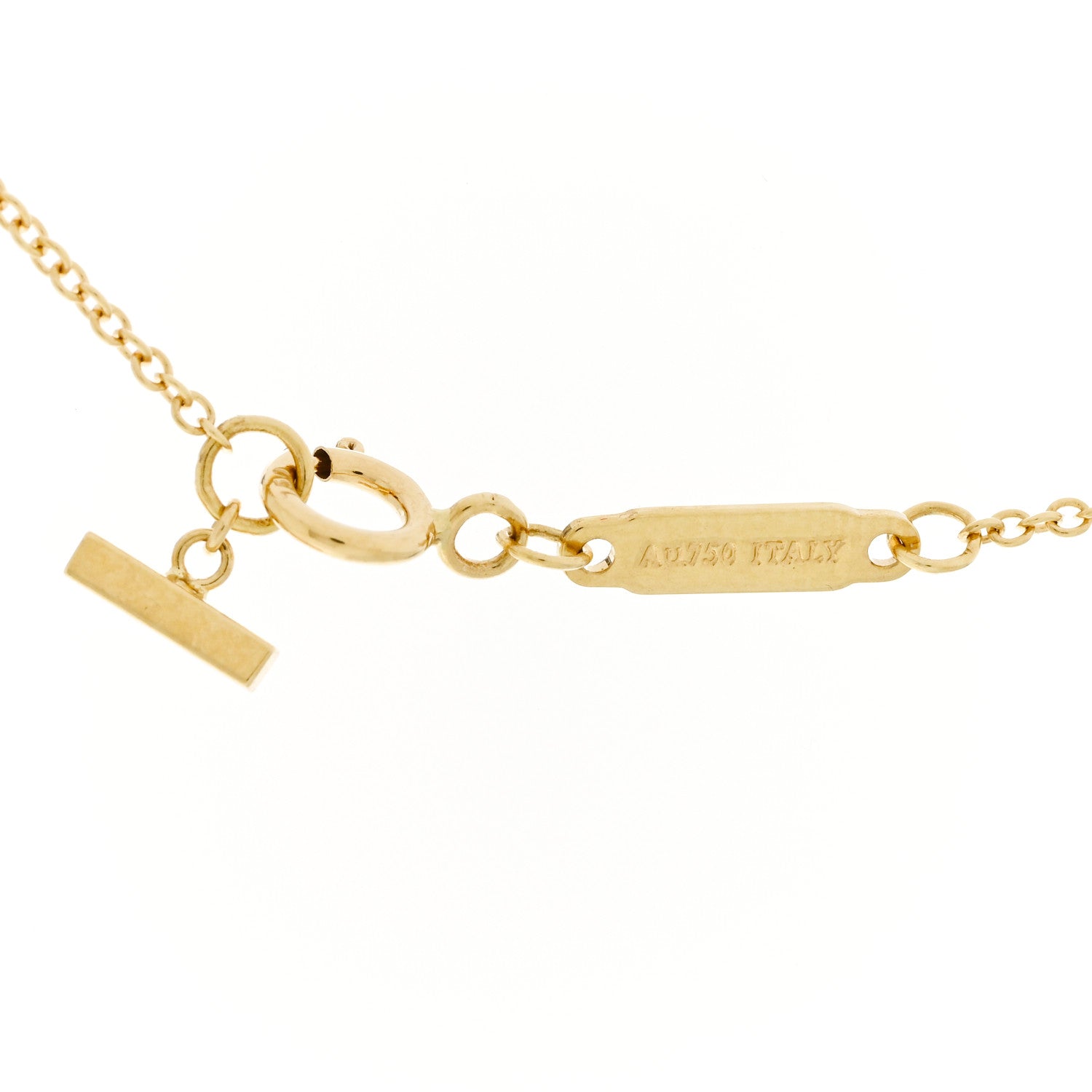 18K Yellow Gold Diamond Large T Smile Pendant Necklace — view 4