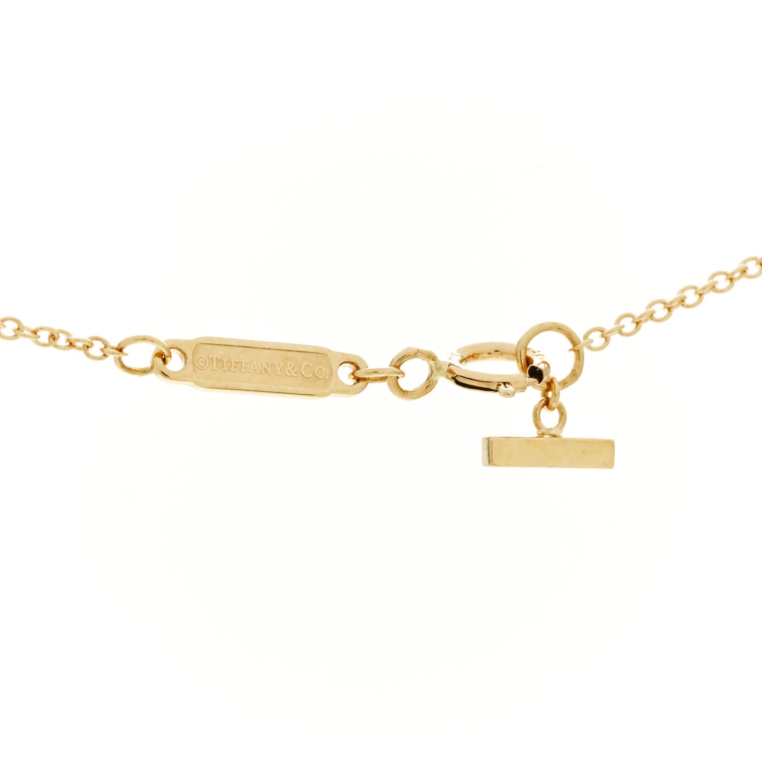 18K Yellow Gold Diamond Large T Smile Pendant Necklace — view 5